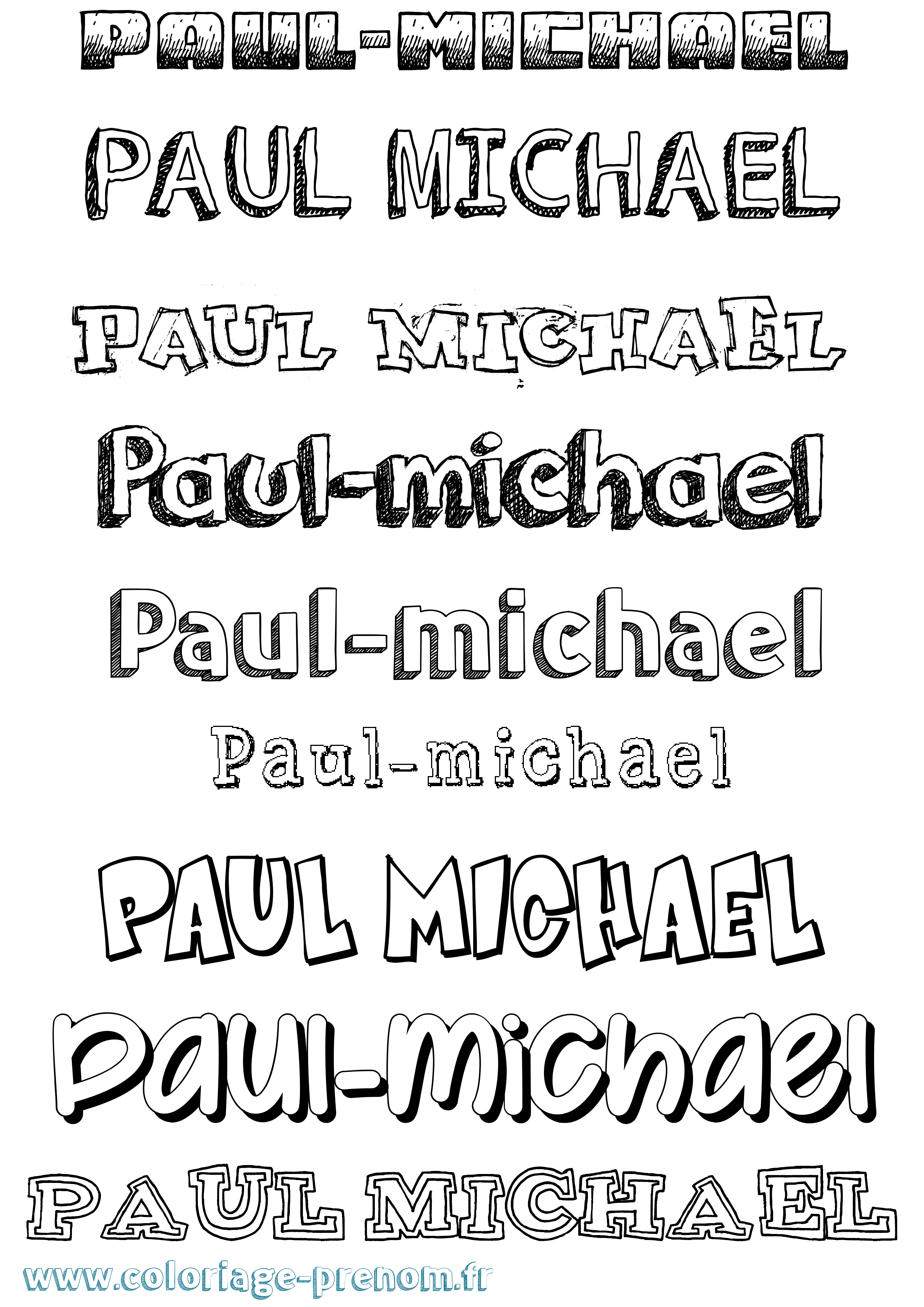 Coloriage Paul-Michael Dessiné Coloriage prénom Paul-Michael Dessiné