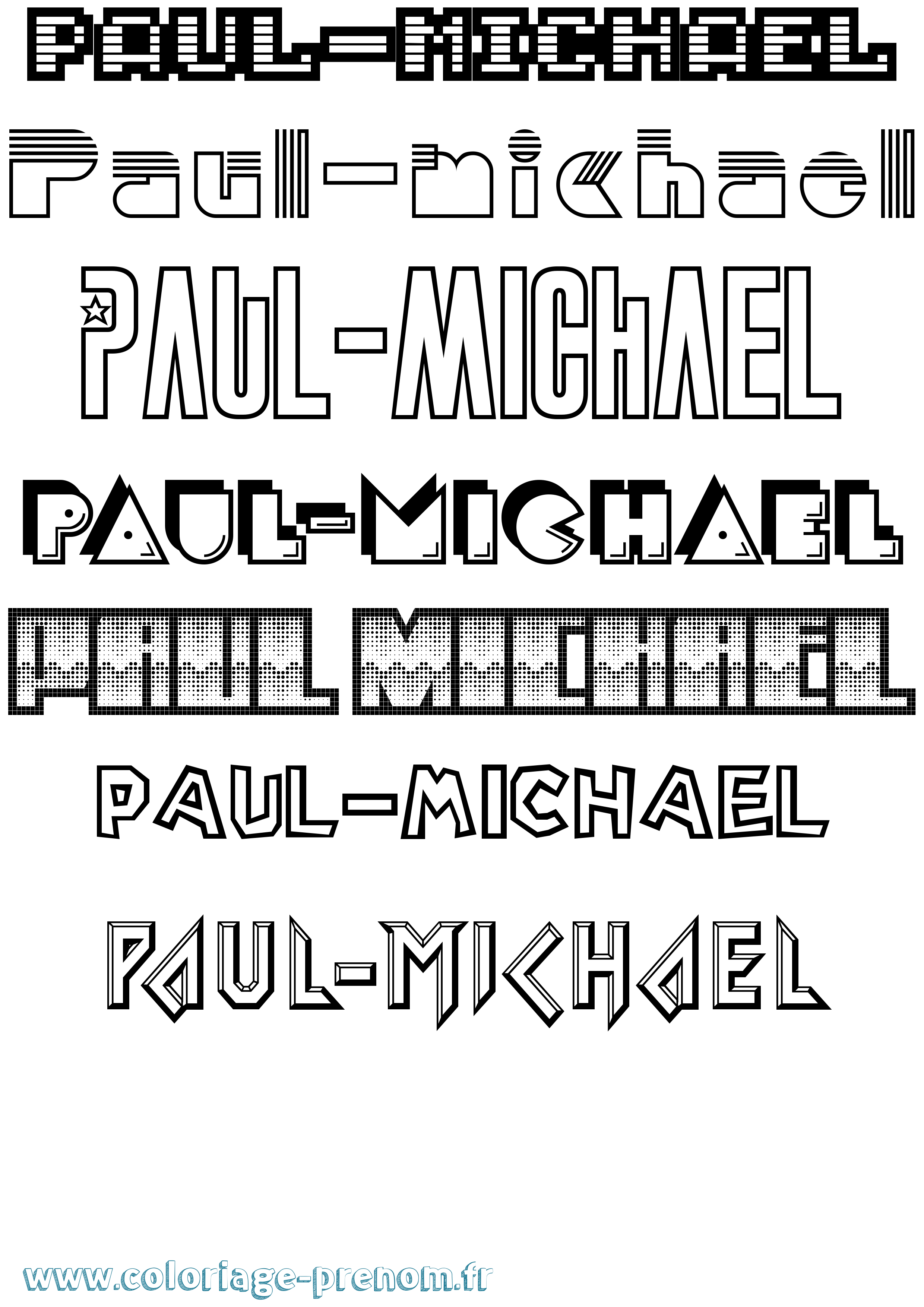Coloriage Paul-Michael Jeux Vidéos Coloriage prénom Paul-Michael Jeux Vidéos