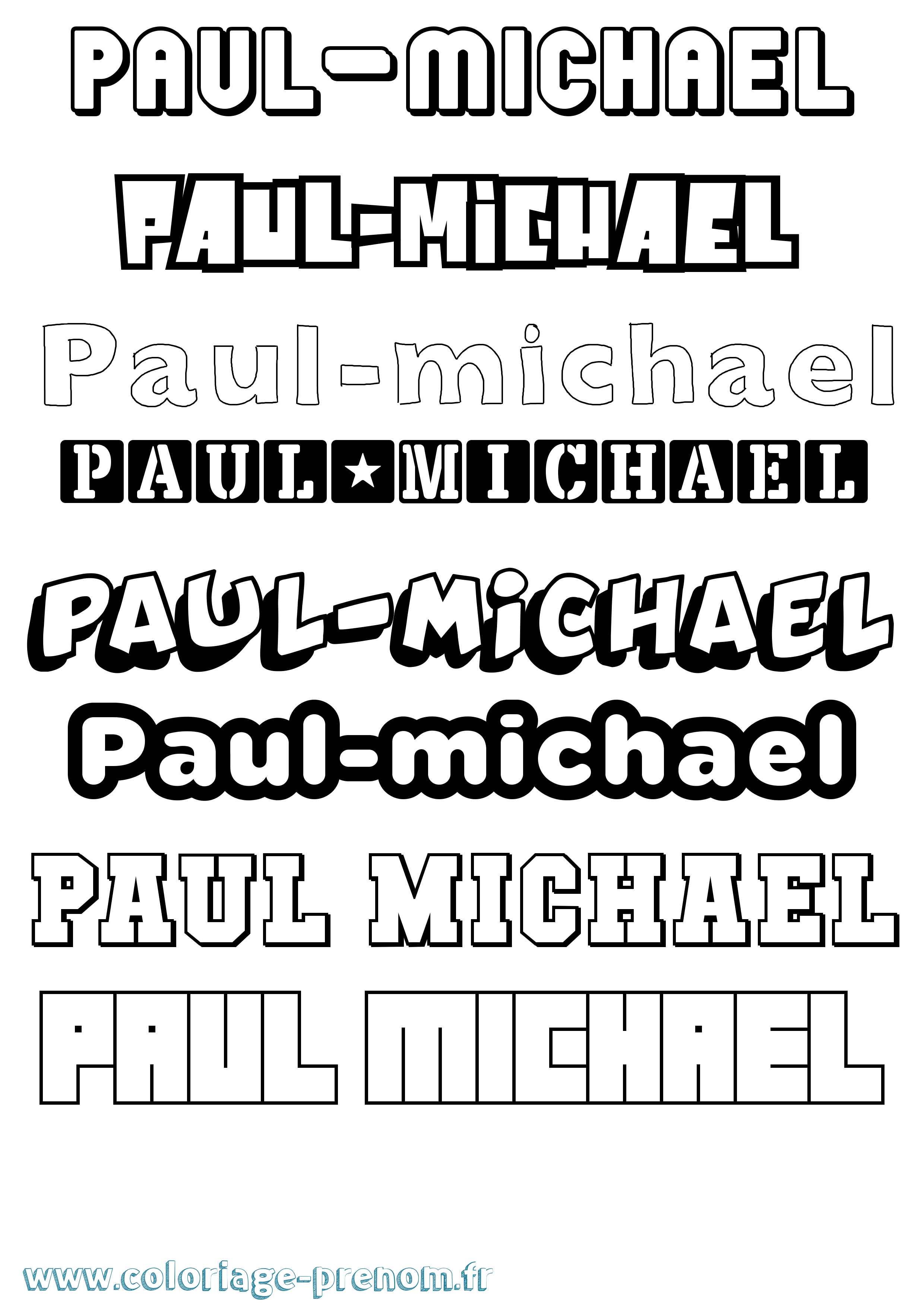 Coloriage Paul-Michael Simple Coloriage prénom Paul-Michael Simple
