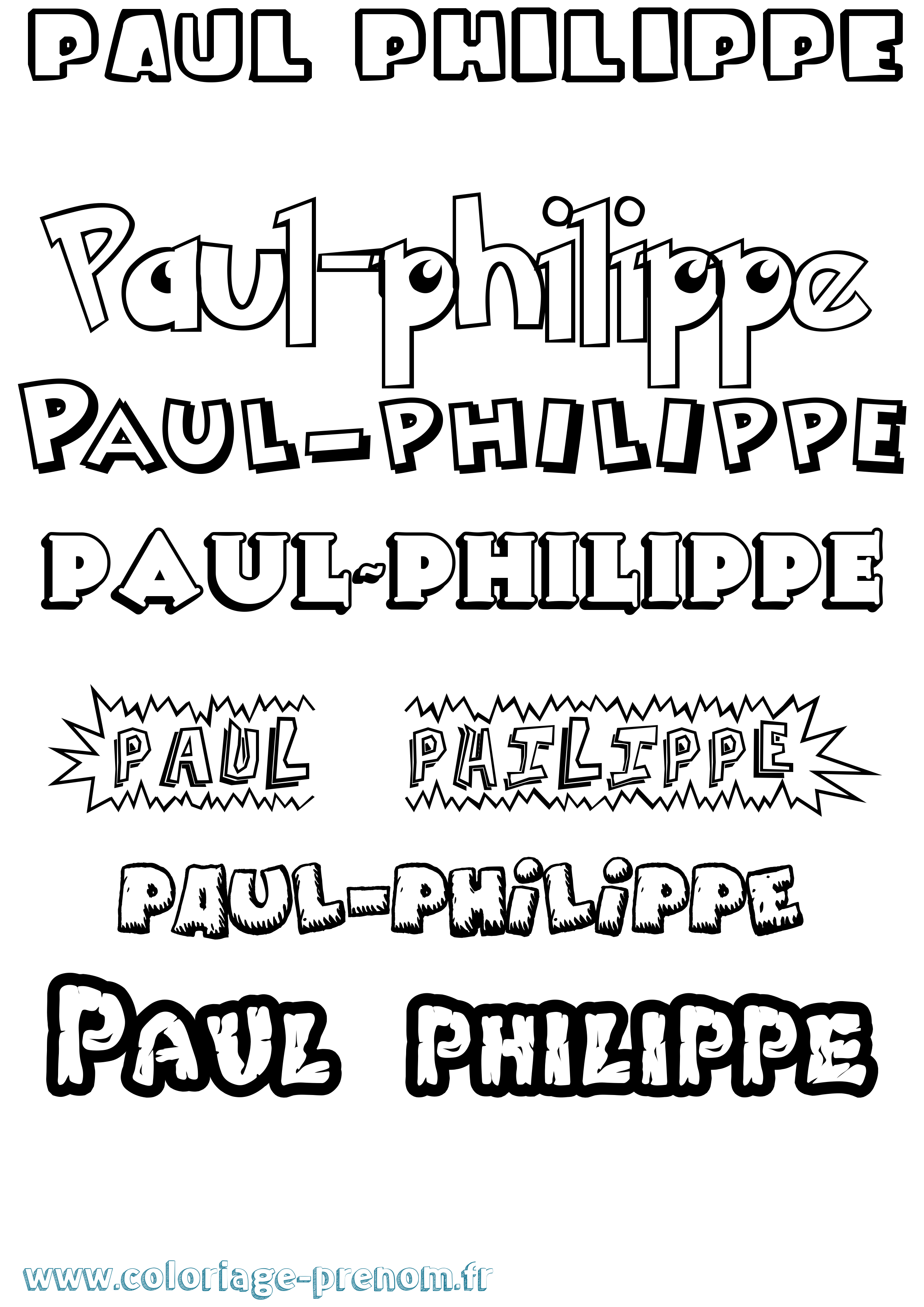 Coloriage Paul-Philippe Dessin Animé Coloriage prénom Paul-Philippe Dessin Animé
