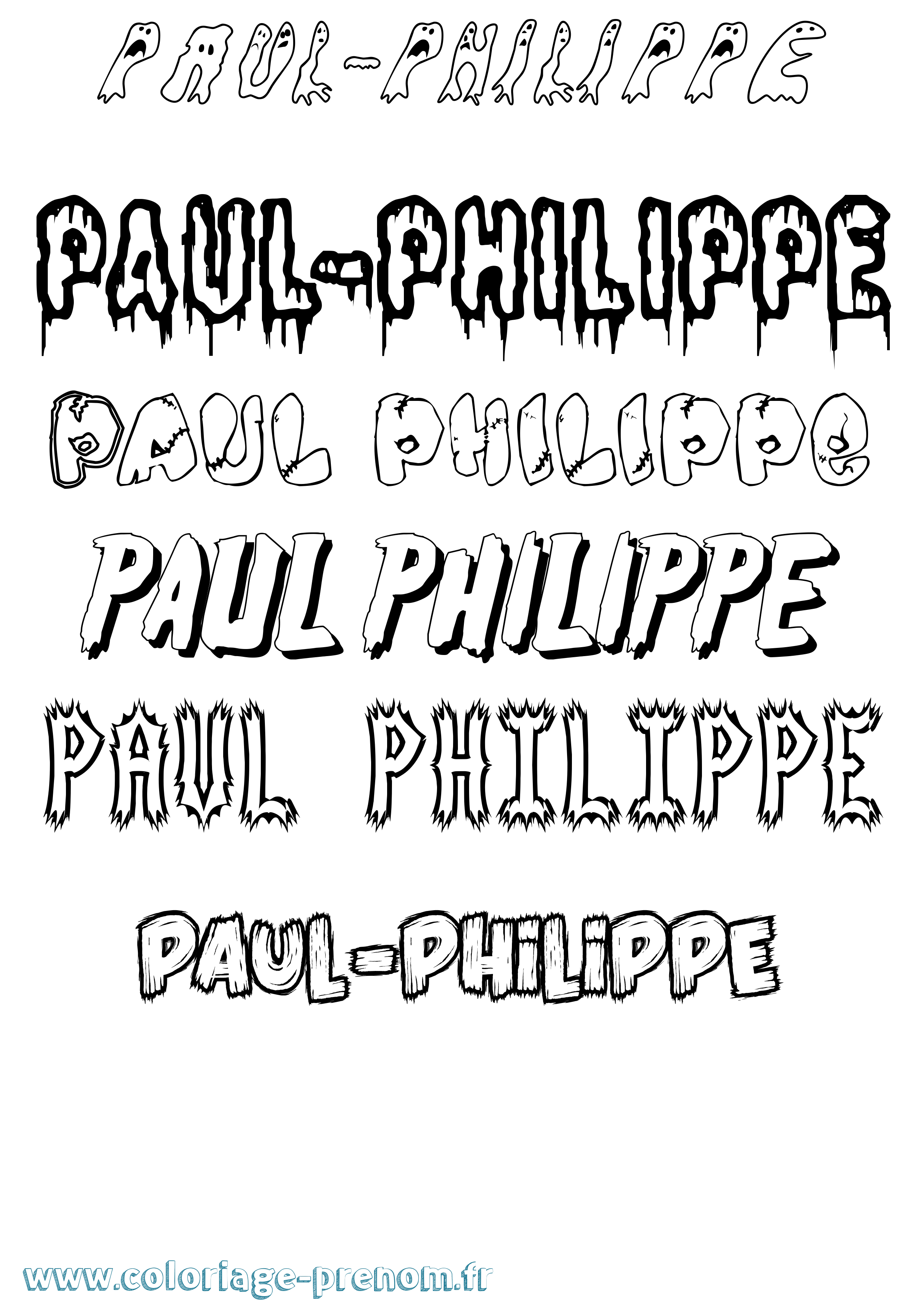 Coloriage Paul-Philippe Frisson Coloriage prénom Paul-Philippe Frisson