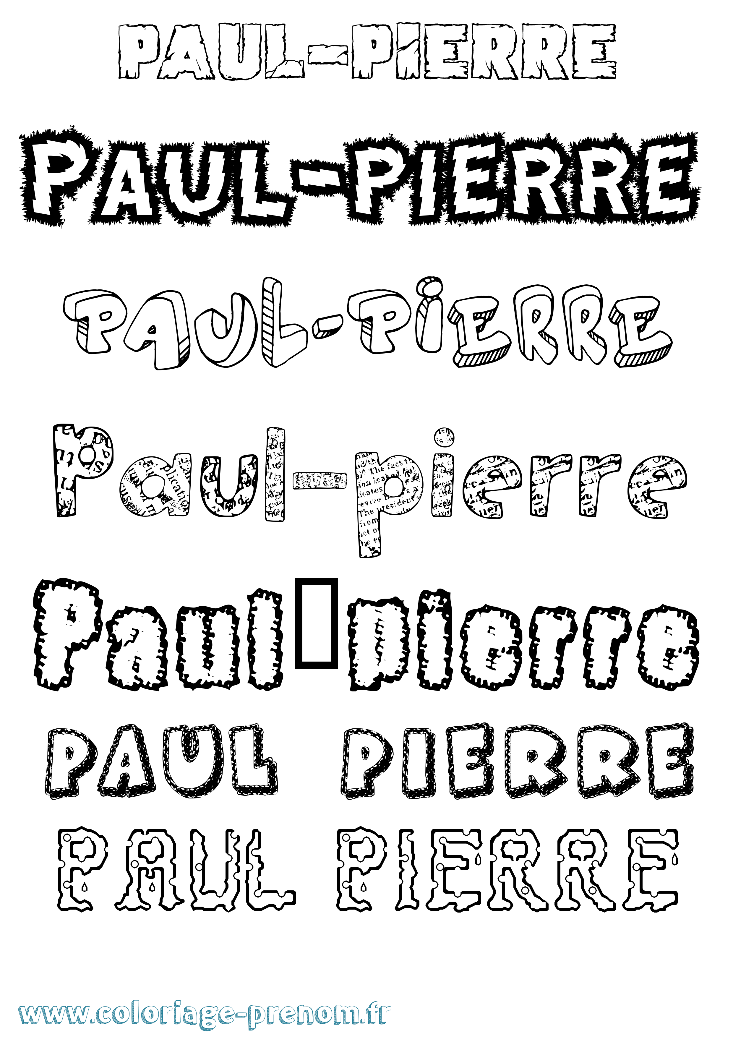 Coloriage Paul-Pierre Destructuré Coloriage prénom Paul-Pierre Destructuré
