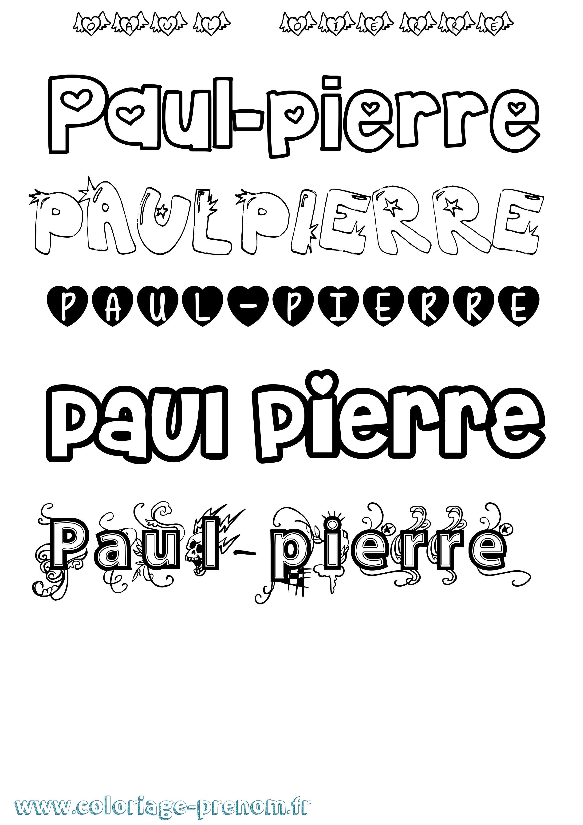 Coloriage Paul-Pierre Girly Coloriage prénom Paul-Pierre Girly