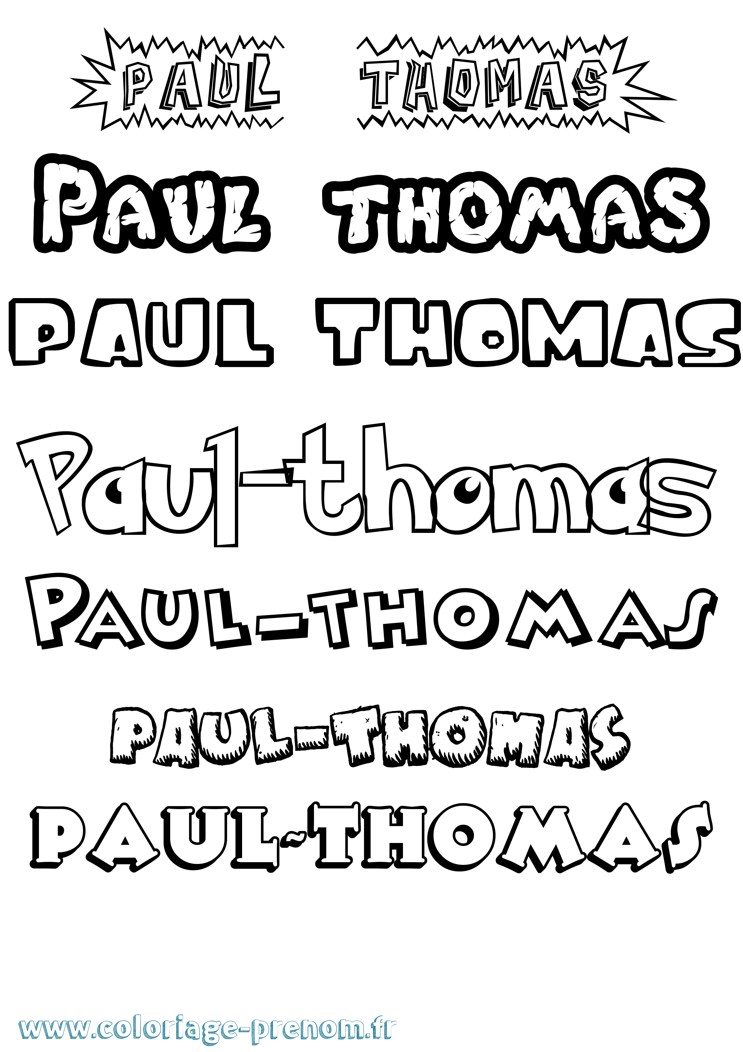 Coloriage Paul-Thomas Dessin Animé Coloriage prénom Paul-Thomas Dessin Animé