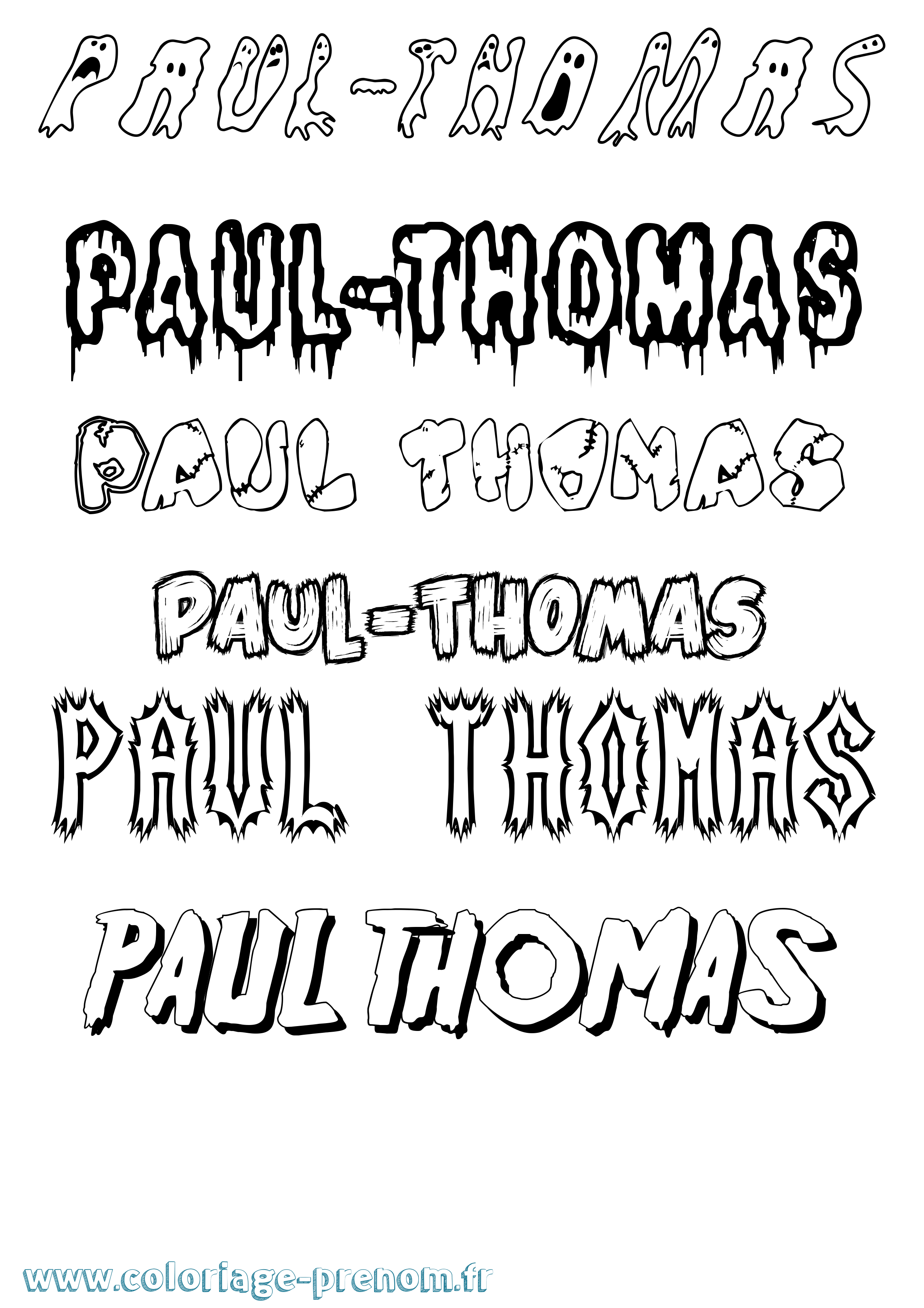 Coloriage Paul-Thomas Frisson Coloriage prénom Paul-Thomas Frisson