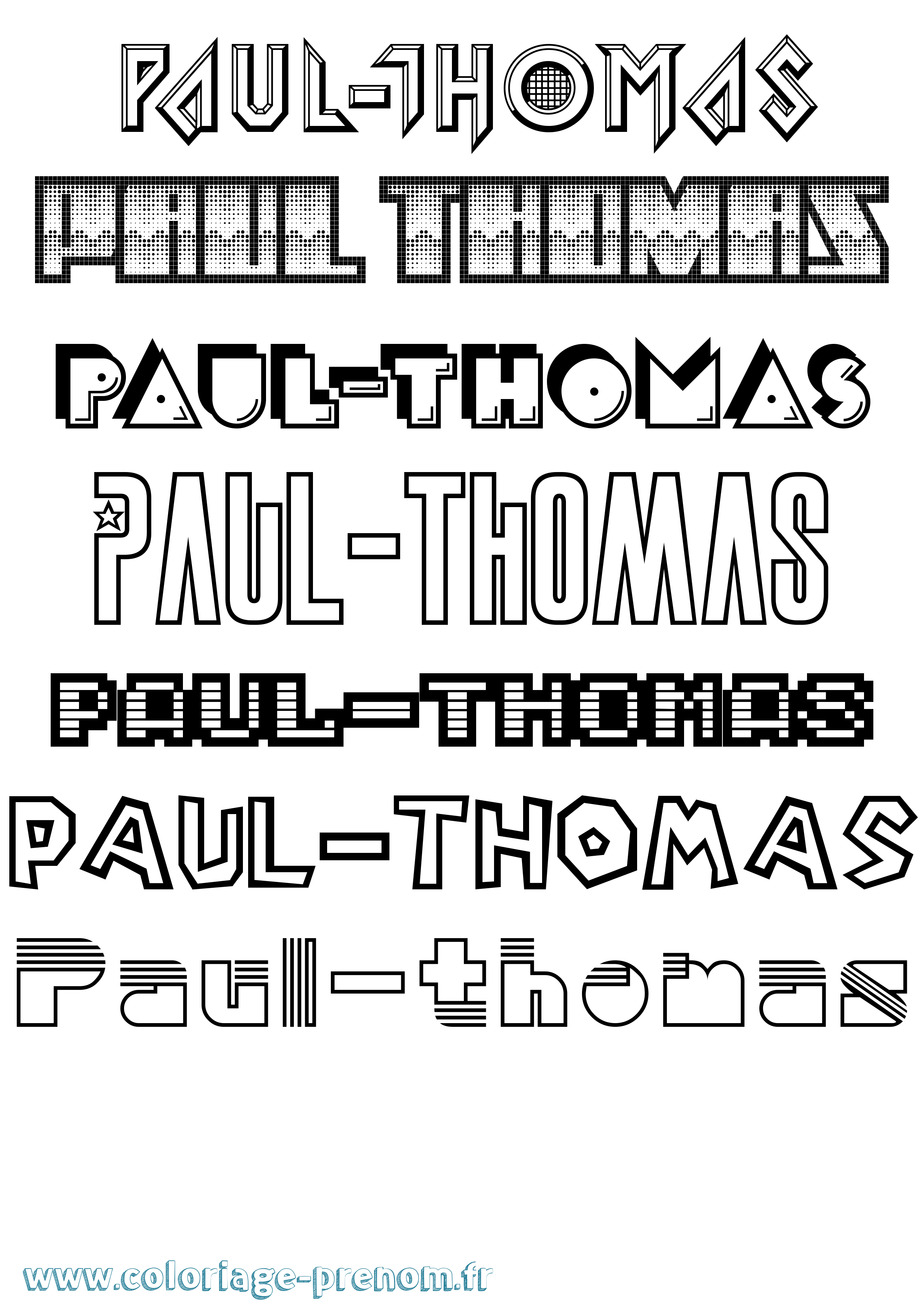 Coloriage Paul-Thomas Jeux Vidéos Coloriage prénom Paul-Thomas Jeux Vidéos