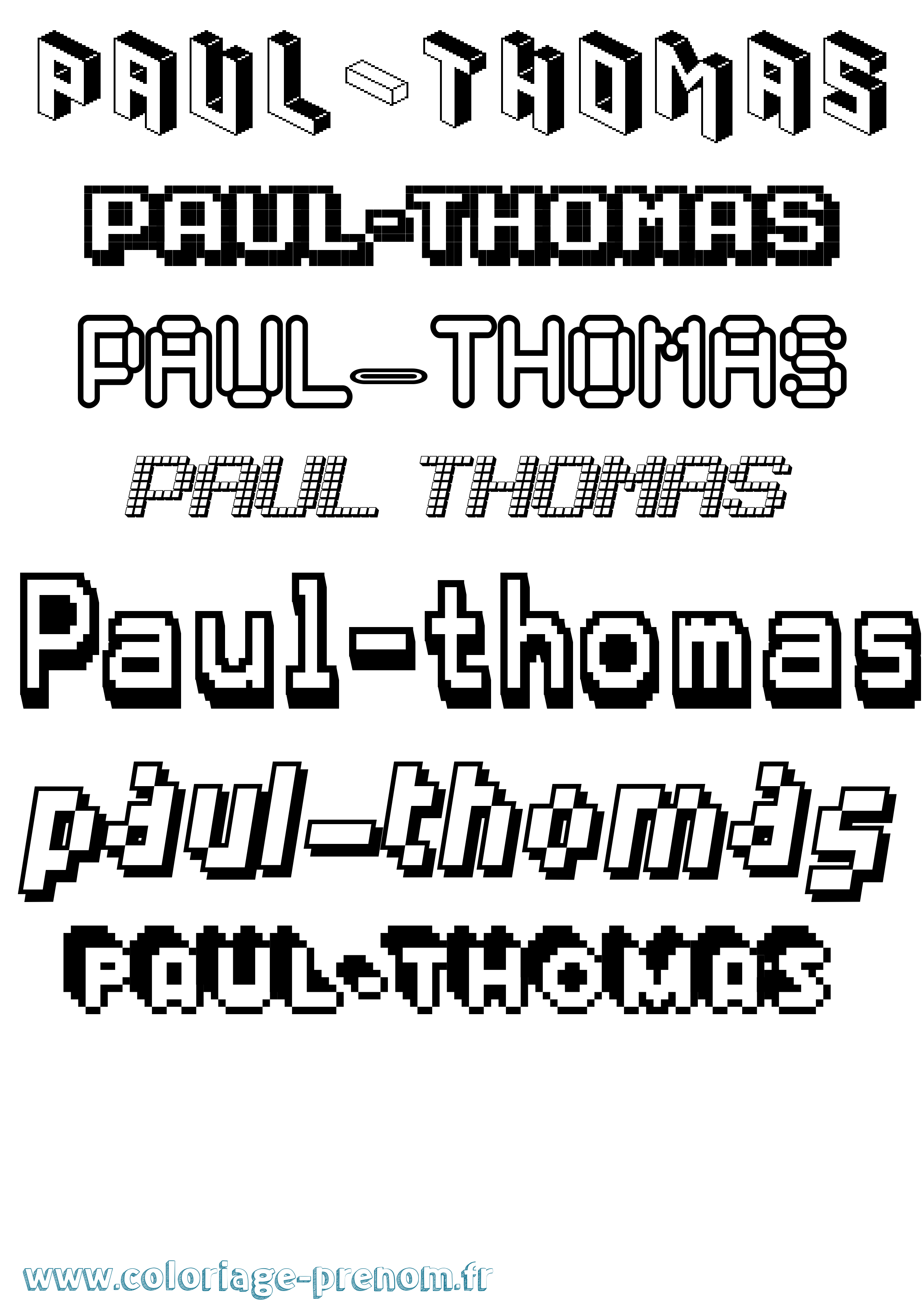 Coloriage Paul-Thomas Pixel Coloriage prénom Paul-Thomas Pixel