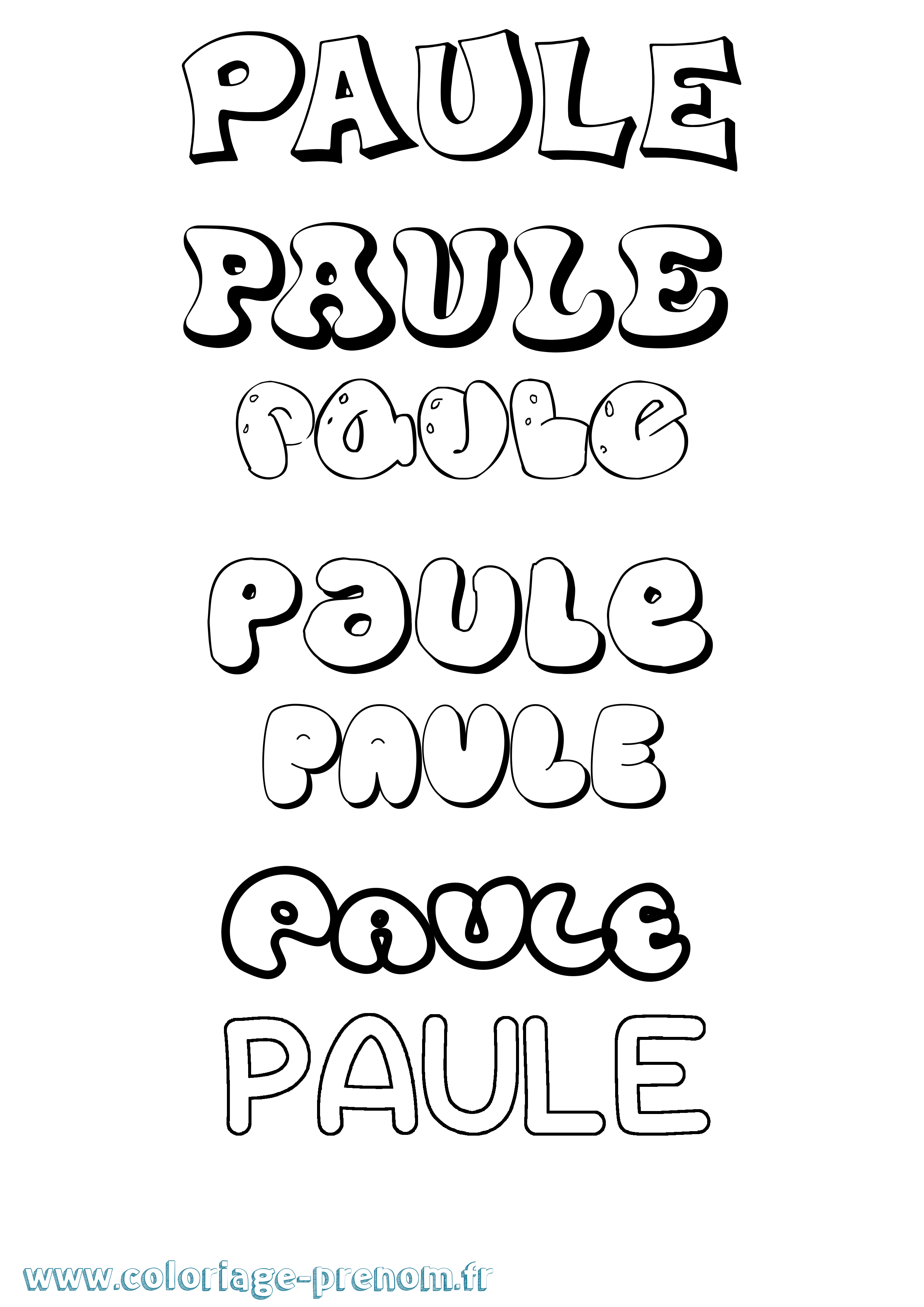 Coloriage Paule Bubble Coloriage prénom Paule Bubble