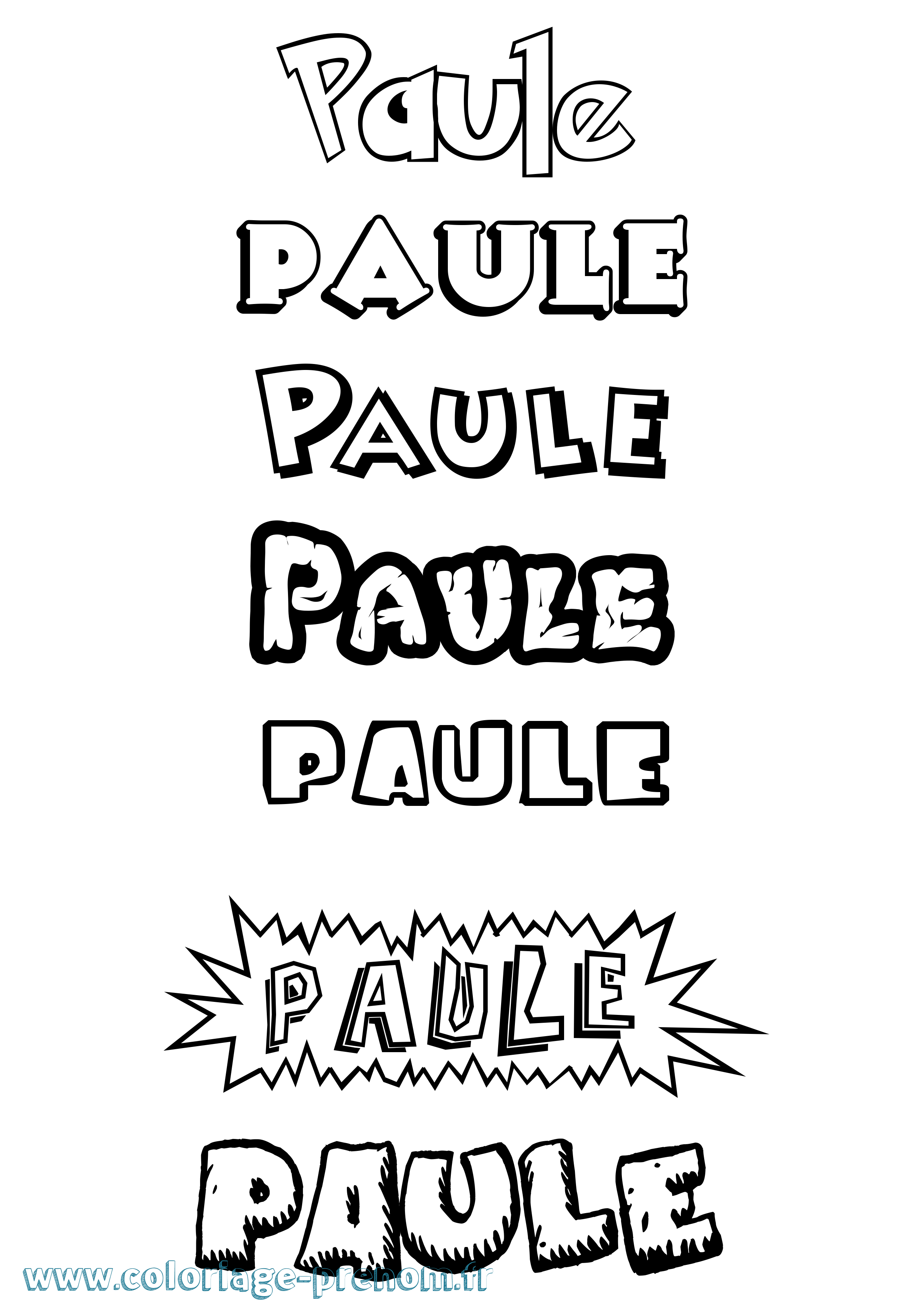 Coloriage Paule Dessin Animé Coloriage prénom Paule Dessin Animé