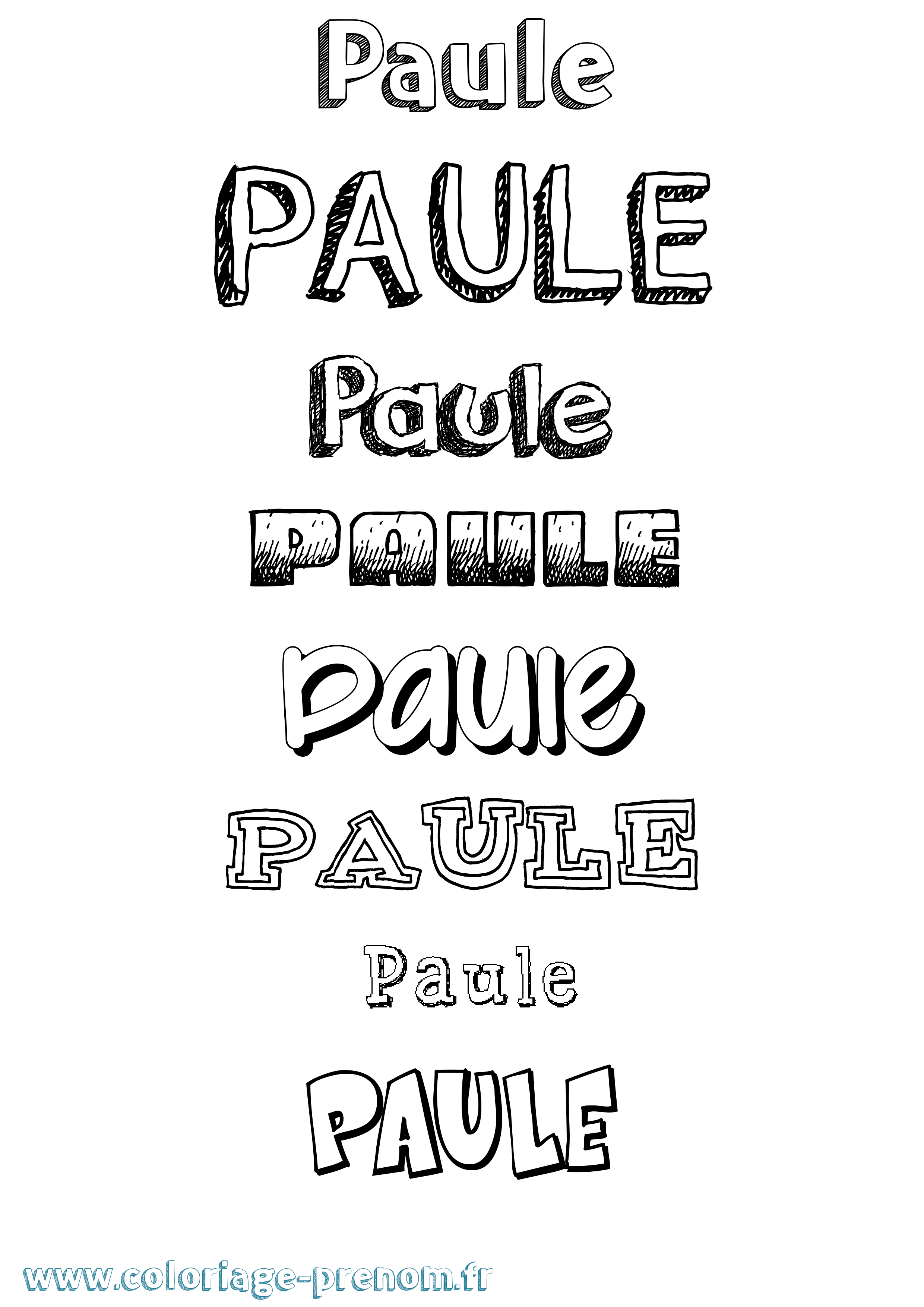 Coloriage Paule Dessiné Coloriage prénom Paule Dessiné