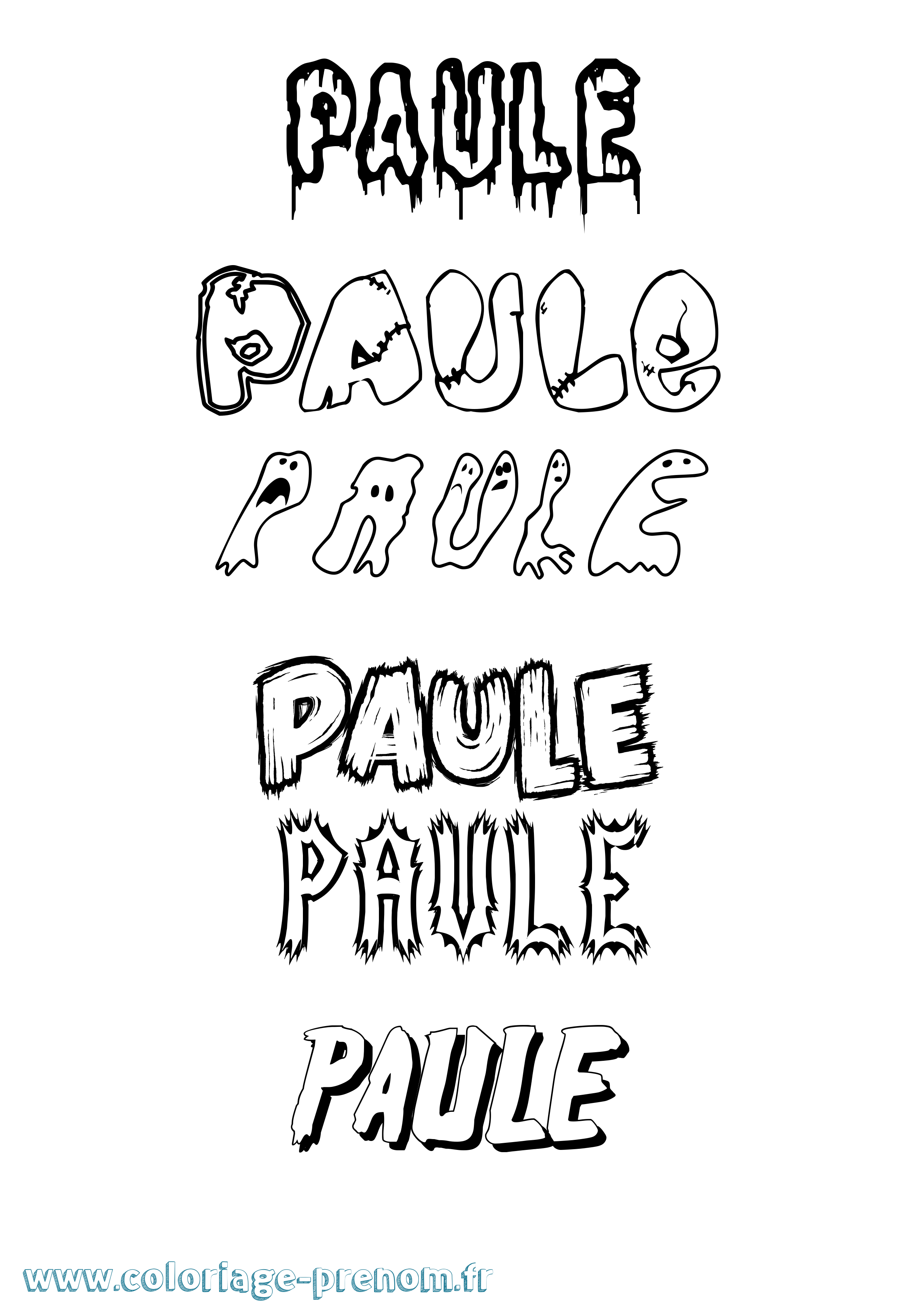 Coloriage Paule Frisson Coloriage prénom Paule Frisson