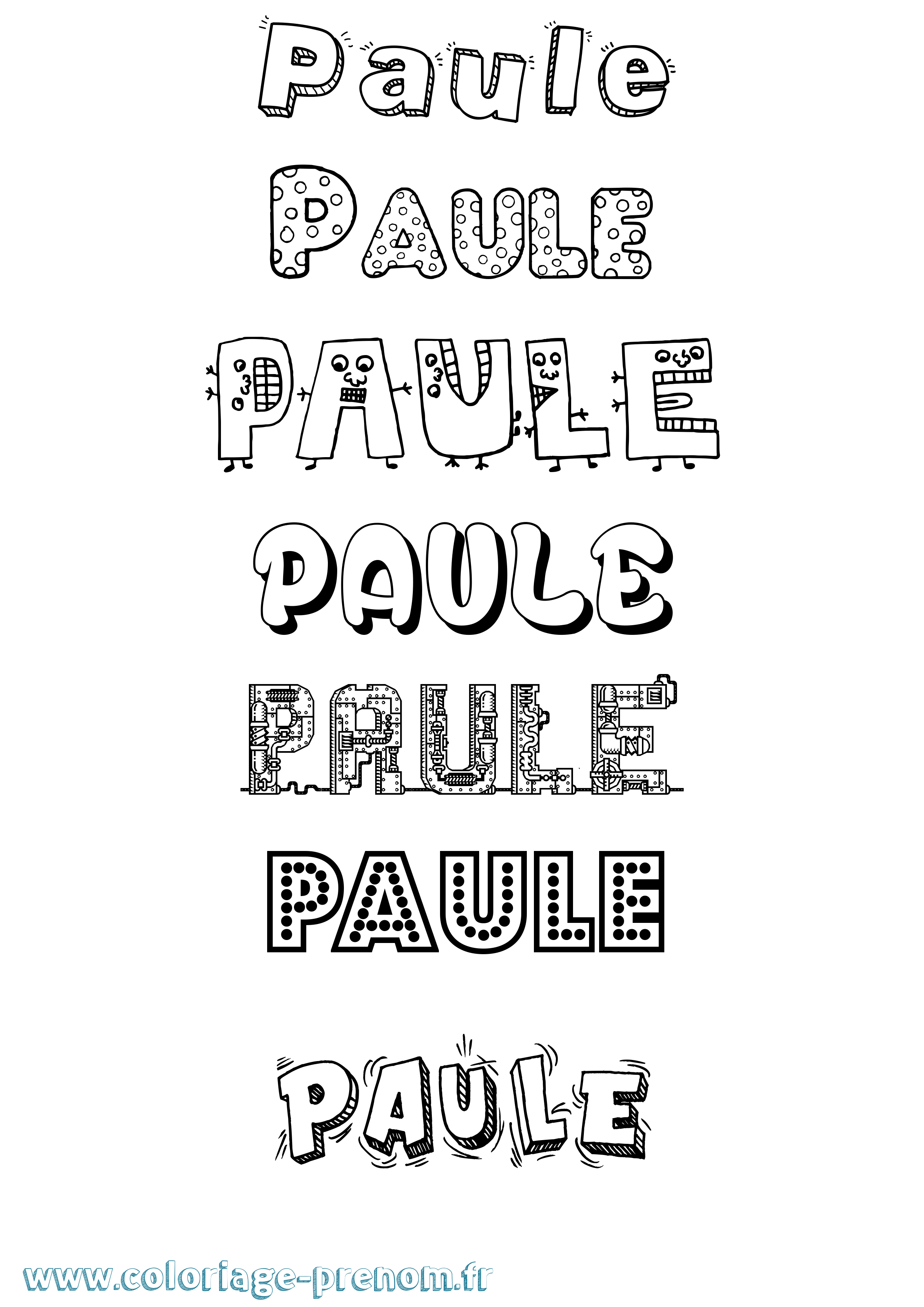 Coloriage Paule Fun Coloriage prénom Paule Fun