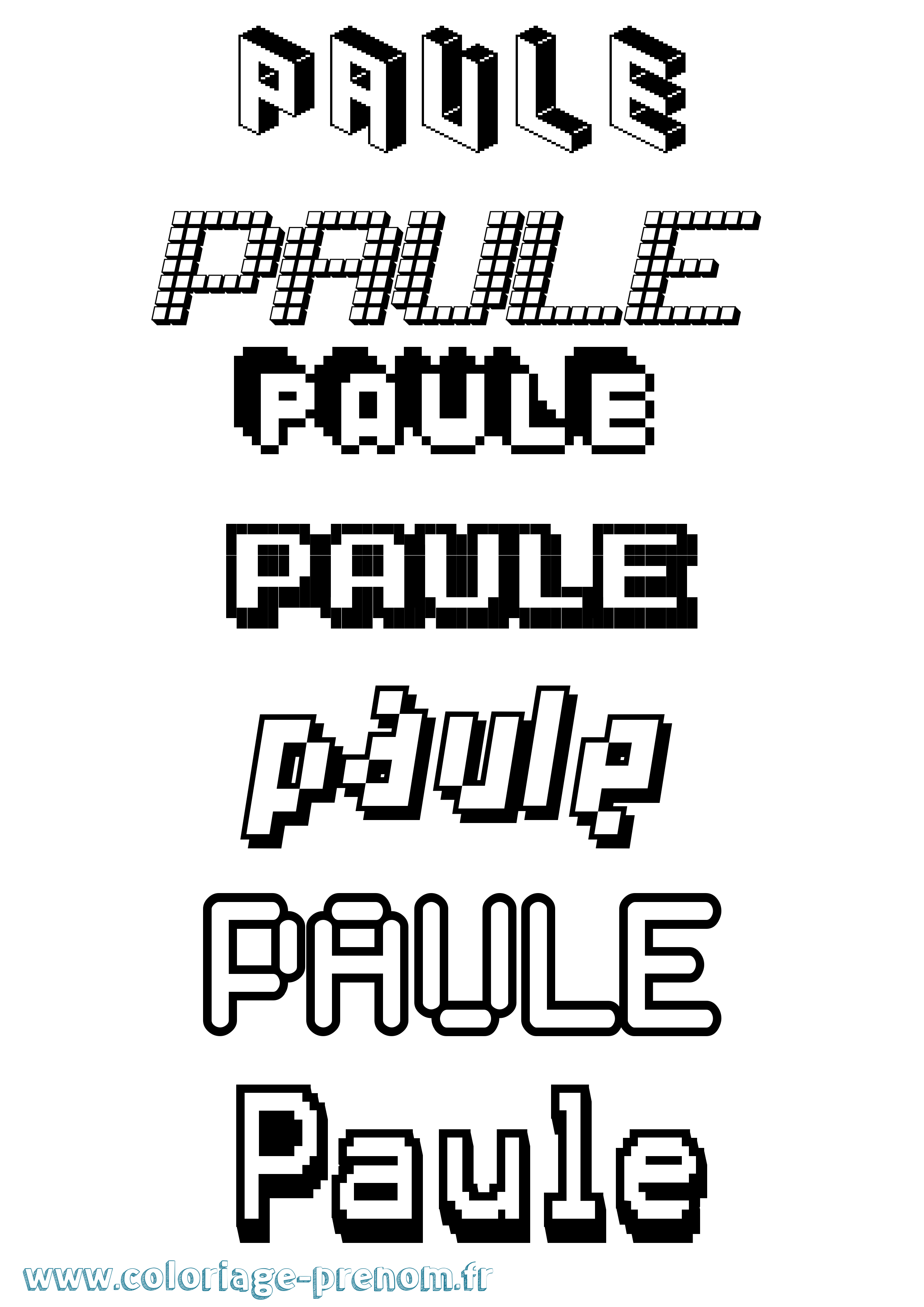 Coloriage Paule Pixel Coloriage prénom Paule Pixel