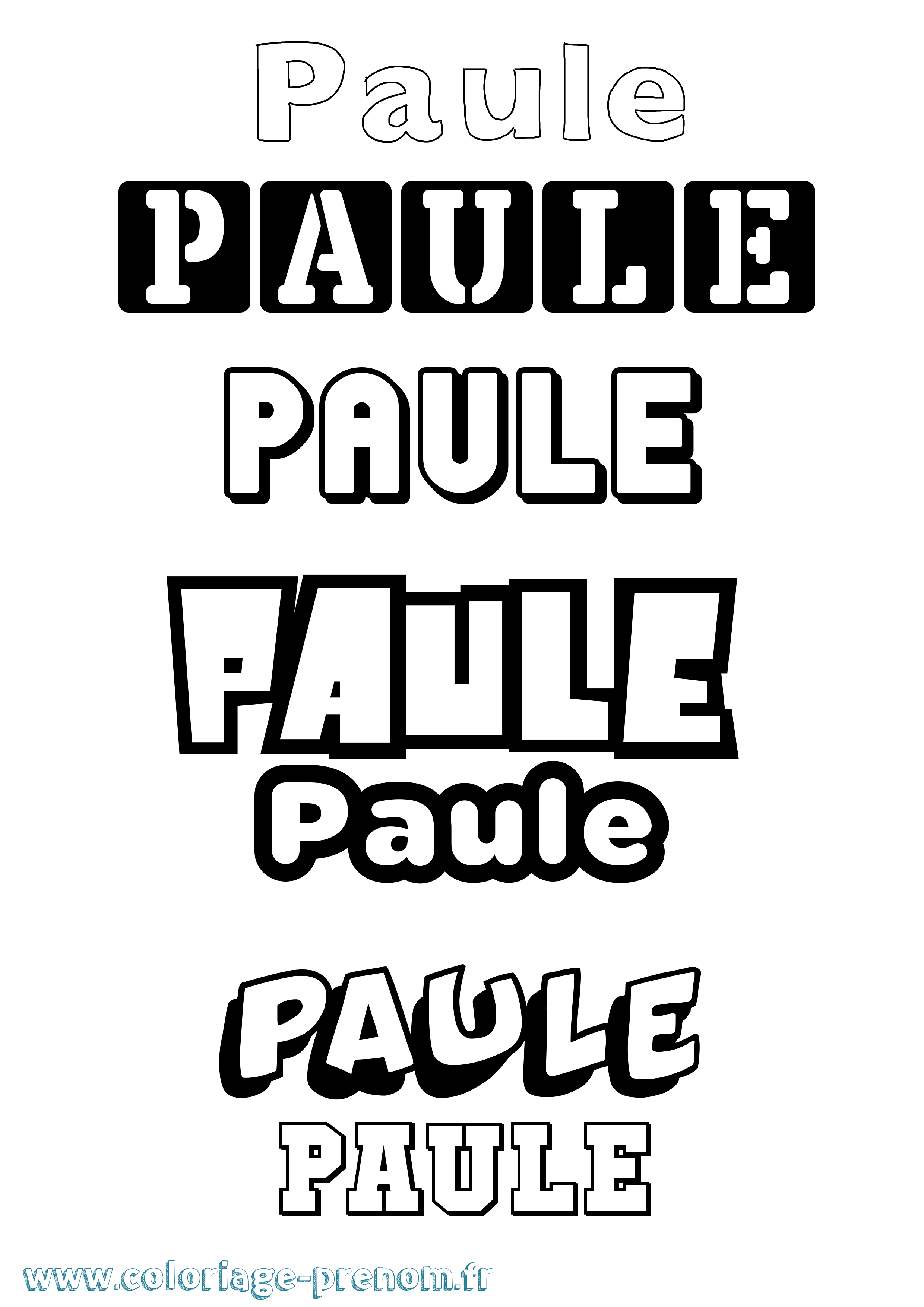 Coloriage Paule Simple Coloriage prénom Paule Simple
