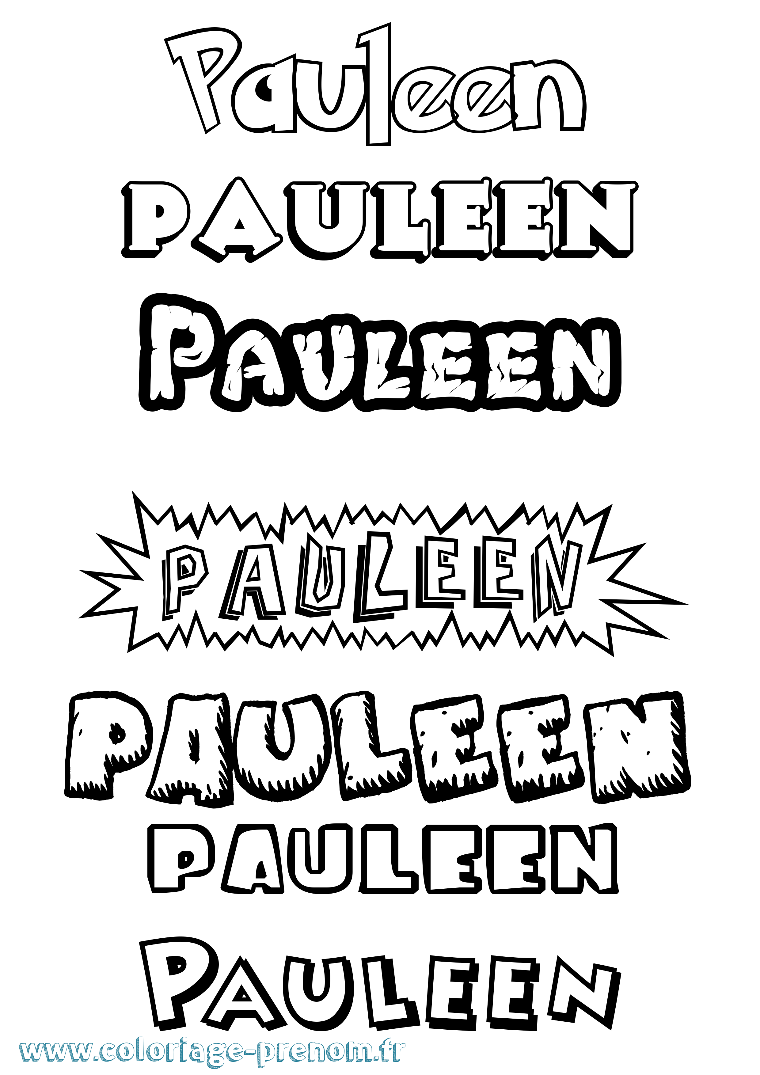 Coloriage Pauleen Dessin Animé Coloriage prénom Pauleen Dessin Animé
