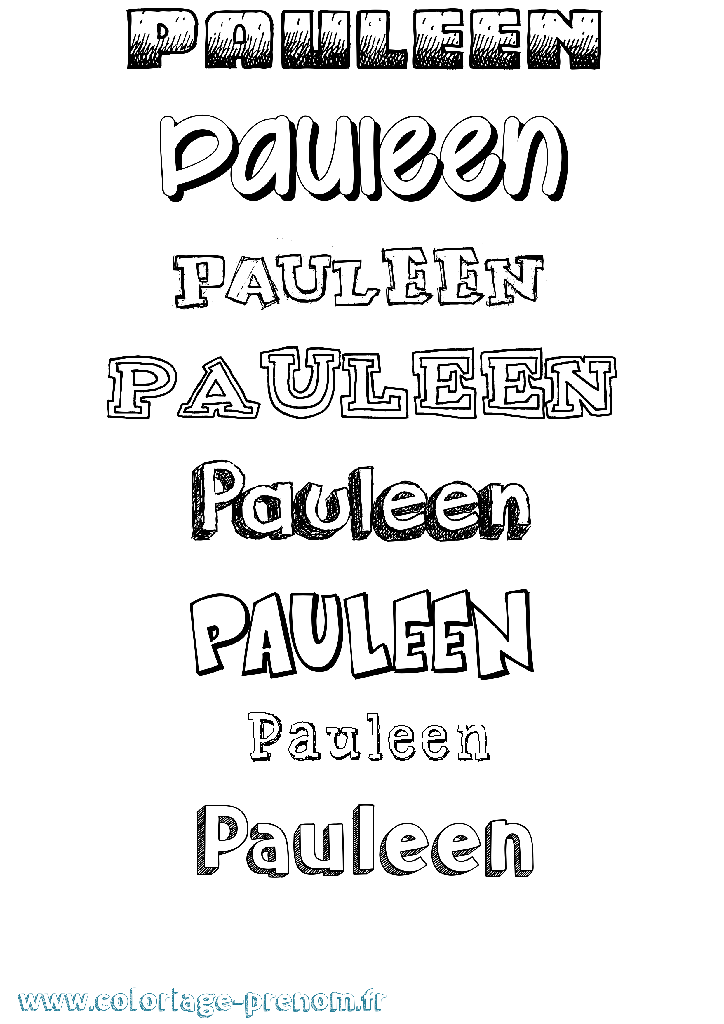 Coloriage Pauleen Dessiné Coloriage prénom Pauleen Dessiné