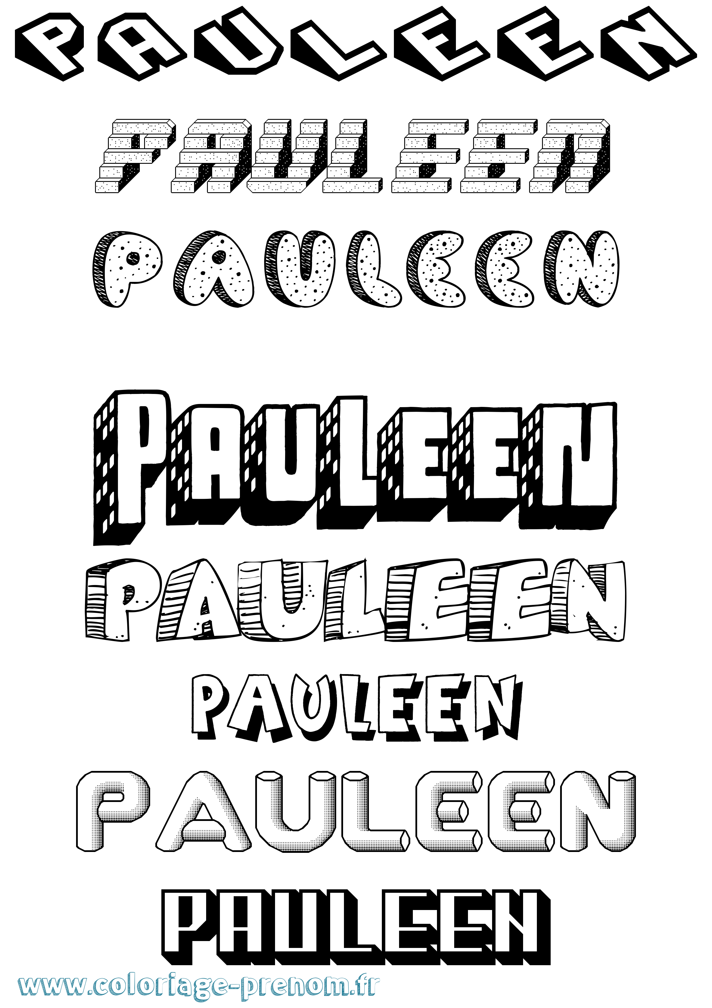 Coloriage Pauleen Effet 3D Coloriage prénom Pauleen Effet 3D