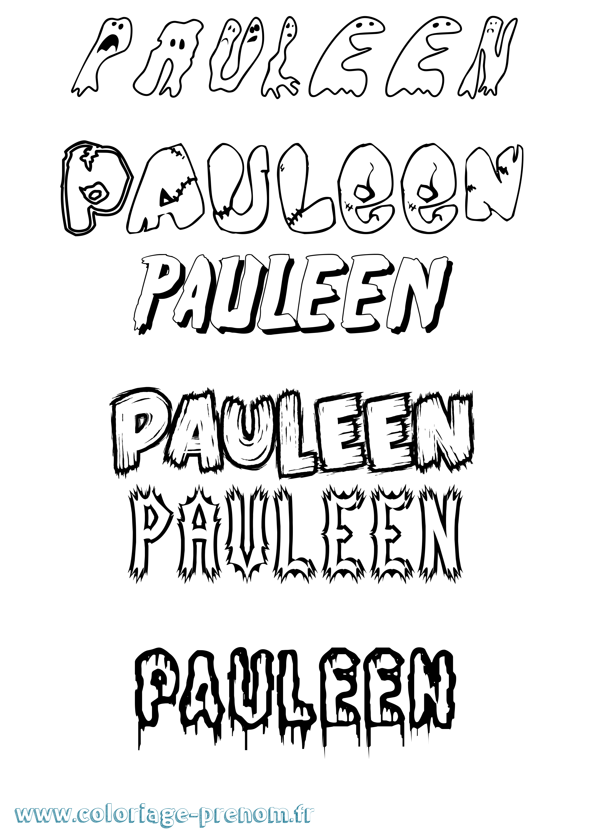 Coloriage Pauleen Frisson Coloriage prénom Pauleen Frisson
