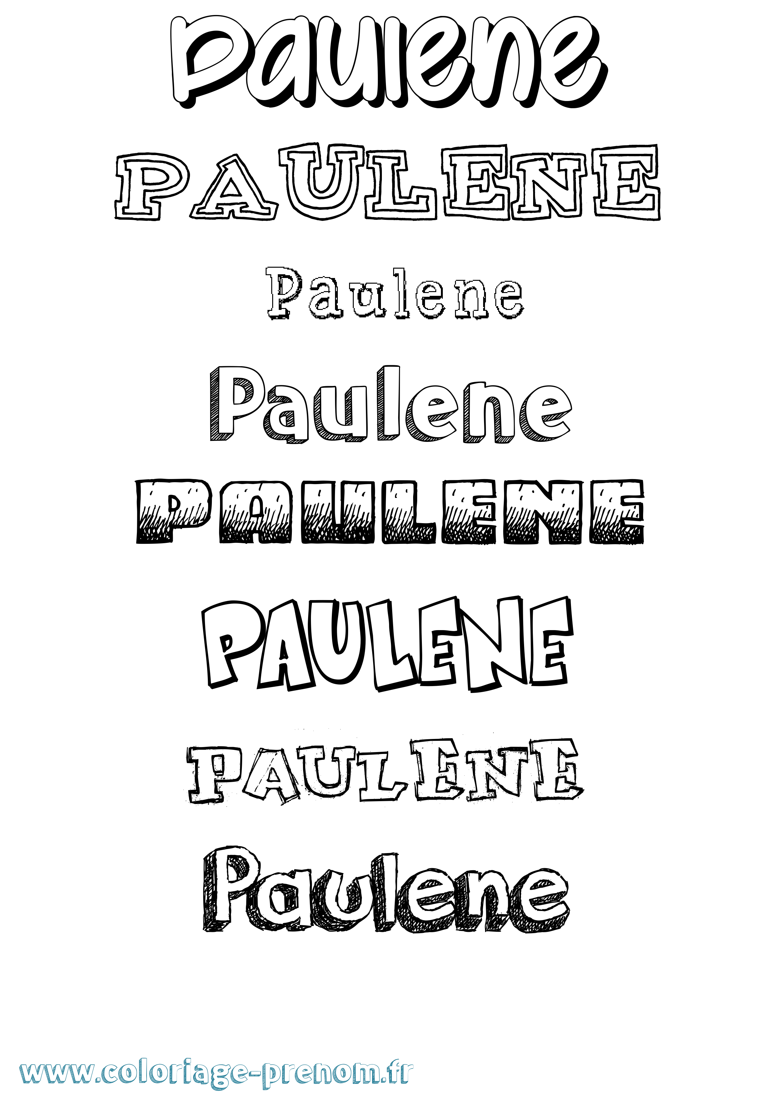 Coloriage Paulene Dessiné Coloriage prénom Paulene Dessiné