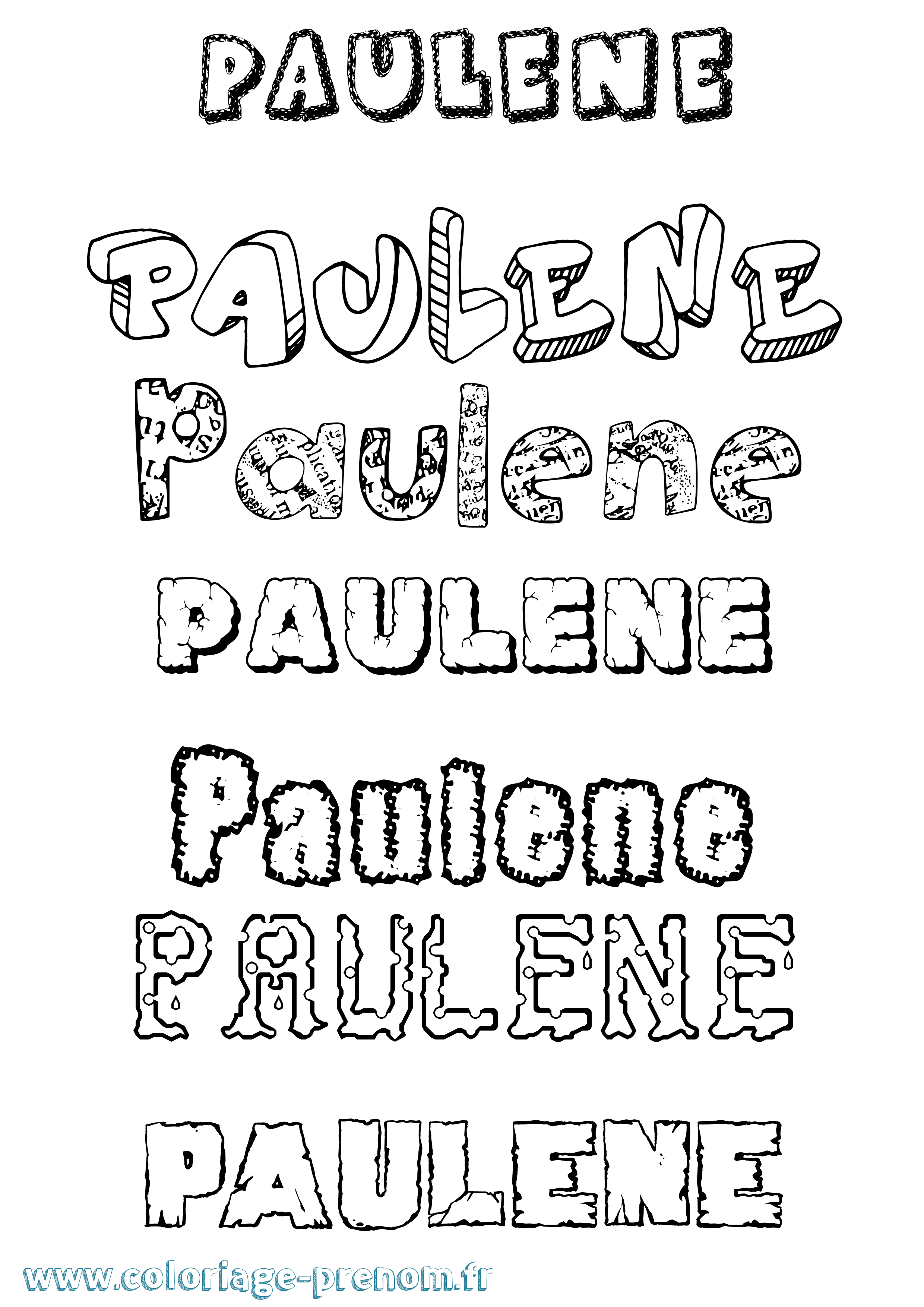 Coloriage Paulene Destructuré Coloriage prénom Paulene Destructuré