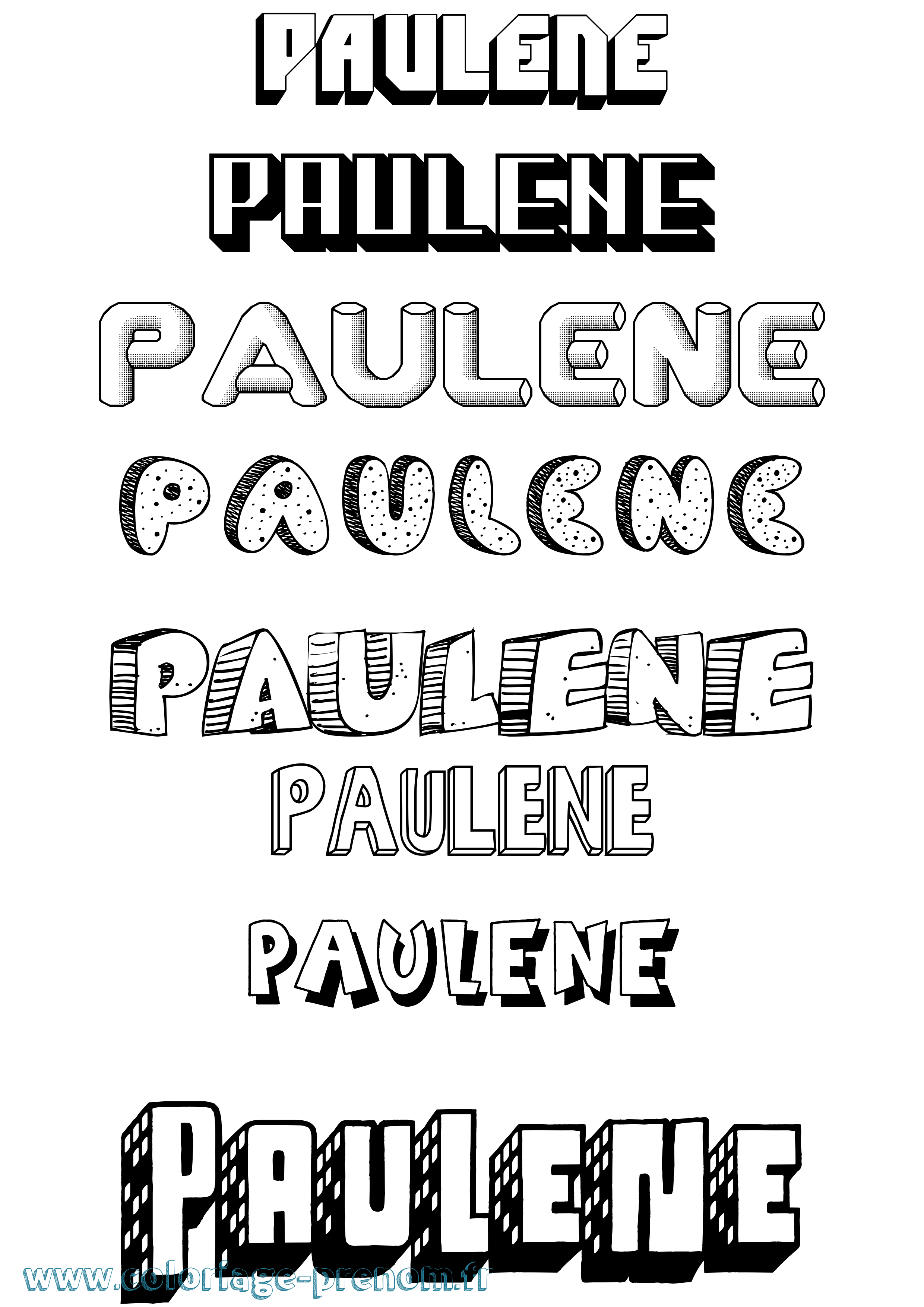 Coloriage Paulene Effet 3D Coloriage prénom Paulene Effet 3D