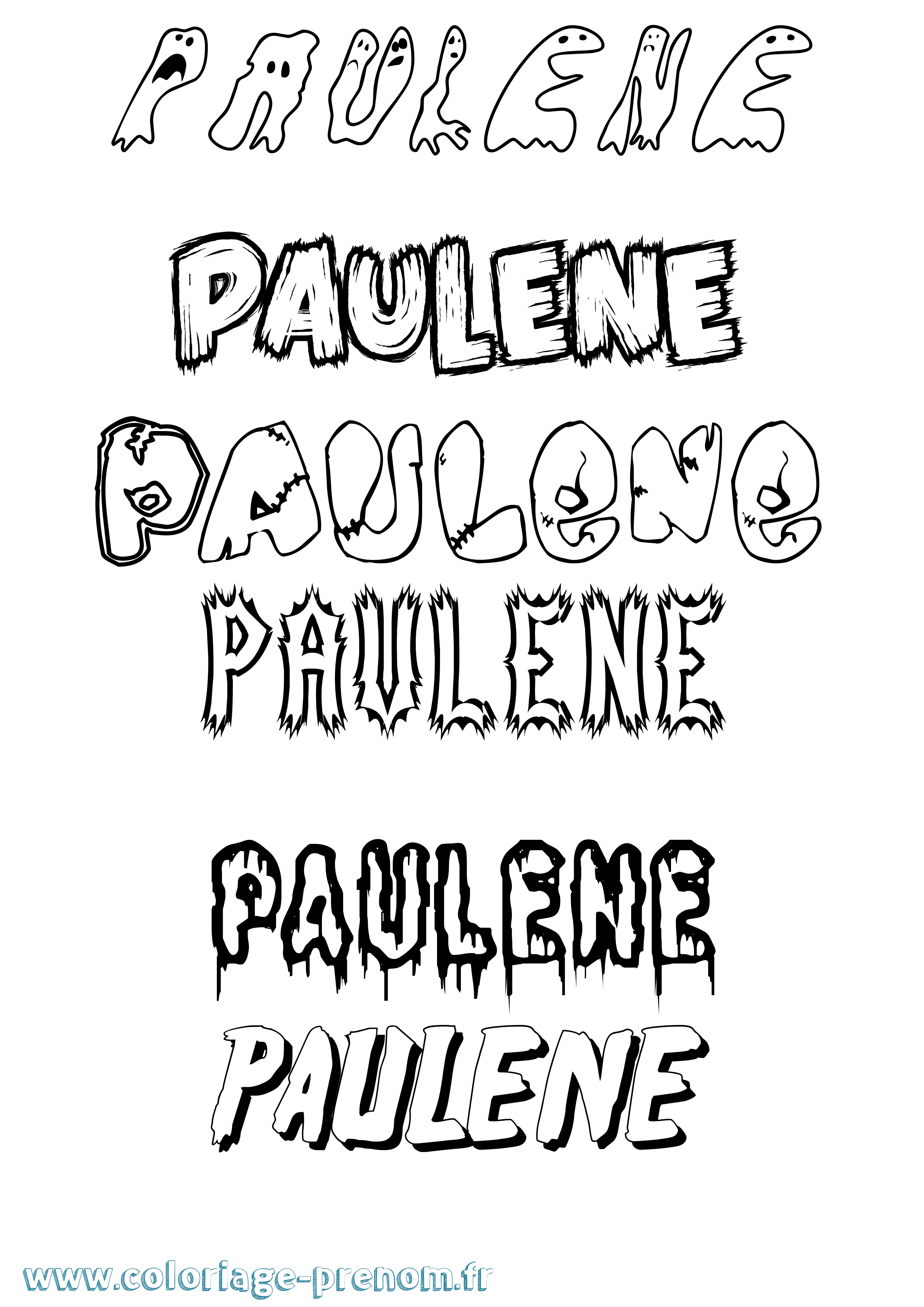 Coloriage Paulene Frisson Coloriage prénom Paulene Frisson