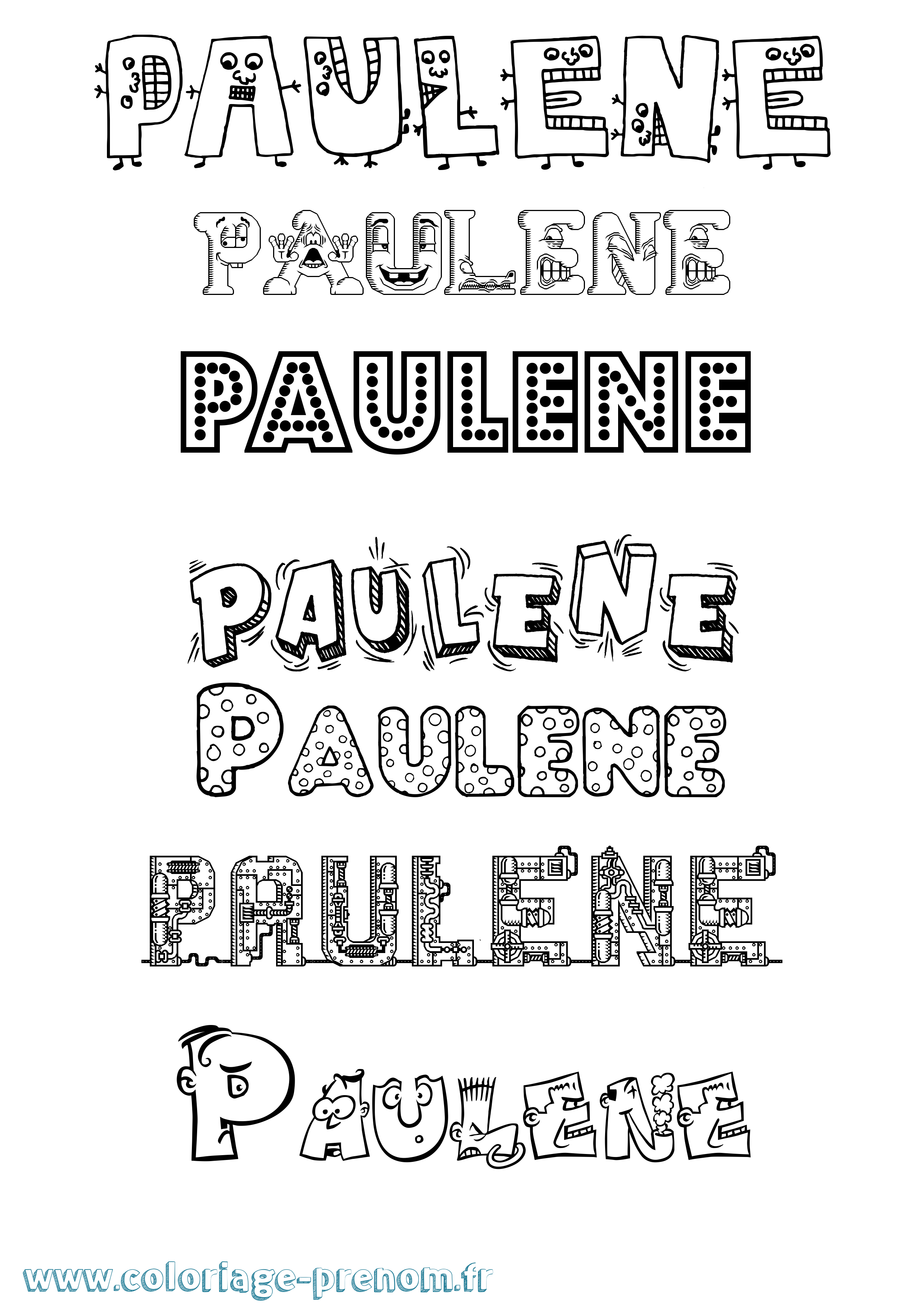 Coloriage Paulene Fun Coloriage prénom Paulene Fun