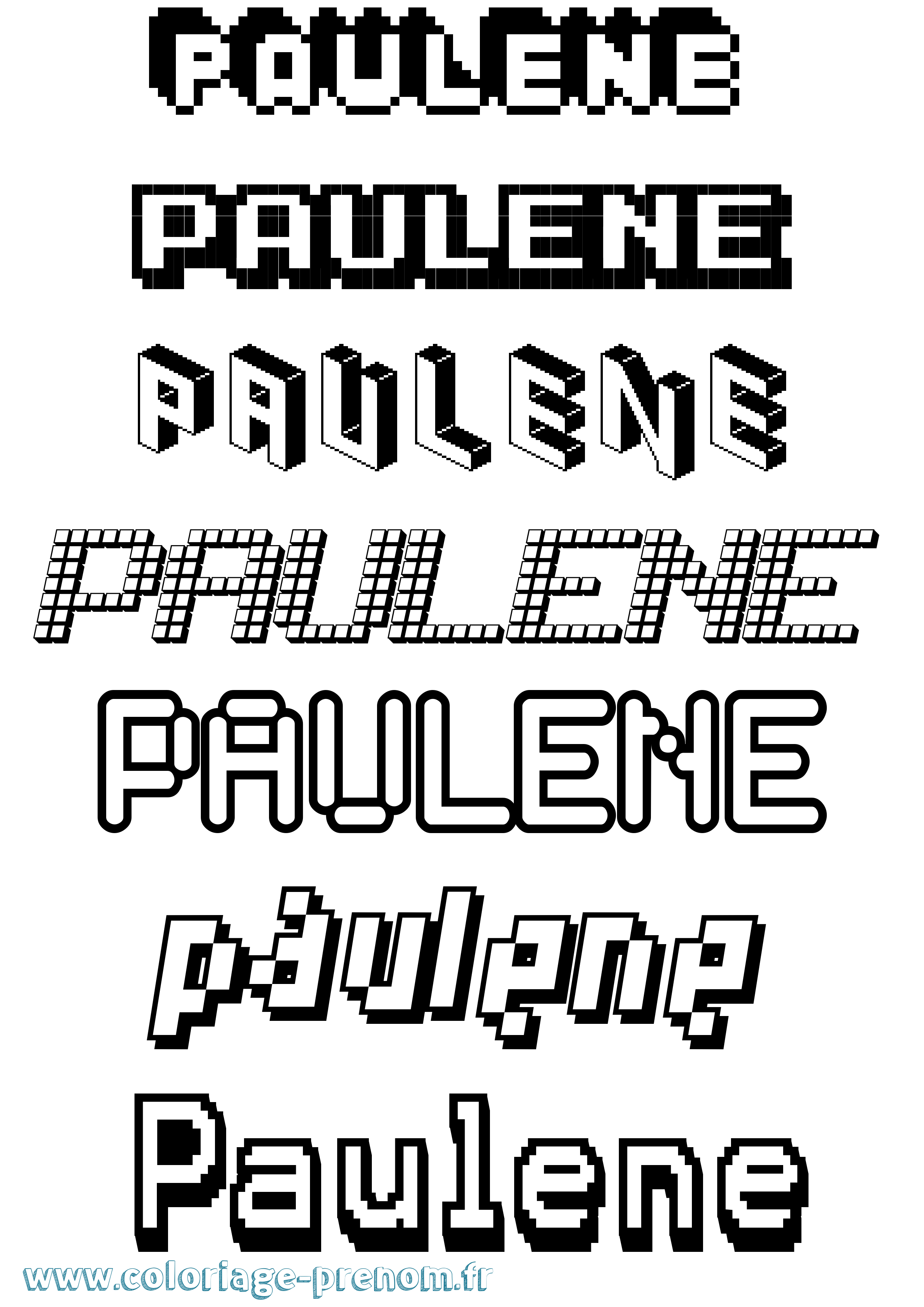Coloriage Paulene Pixel Coloriage prénom Paulene Pixel