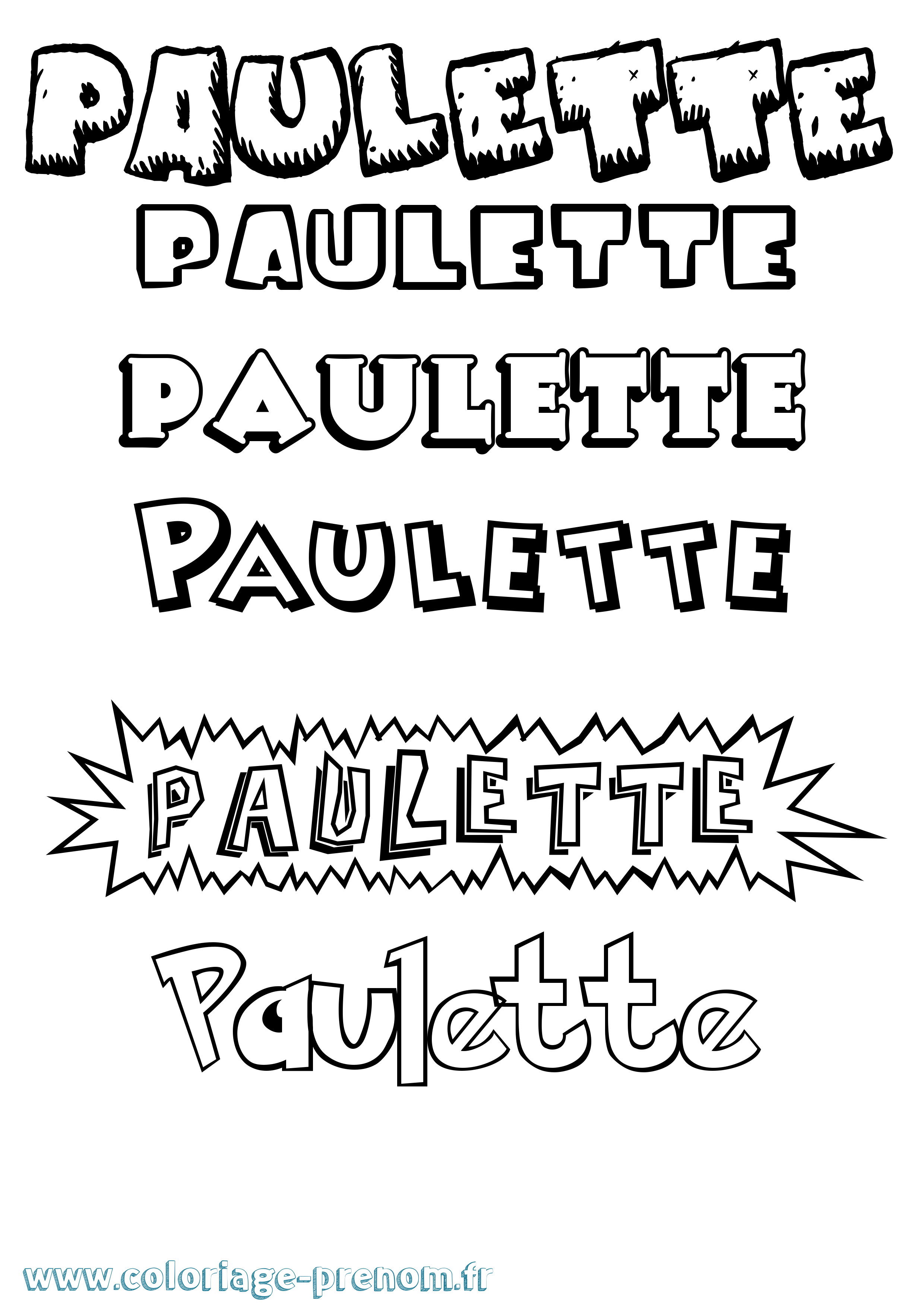 Coloriage Paulette Dessin Animé Coloriage prénom Paulette Dessin Animé