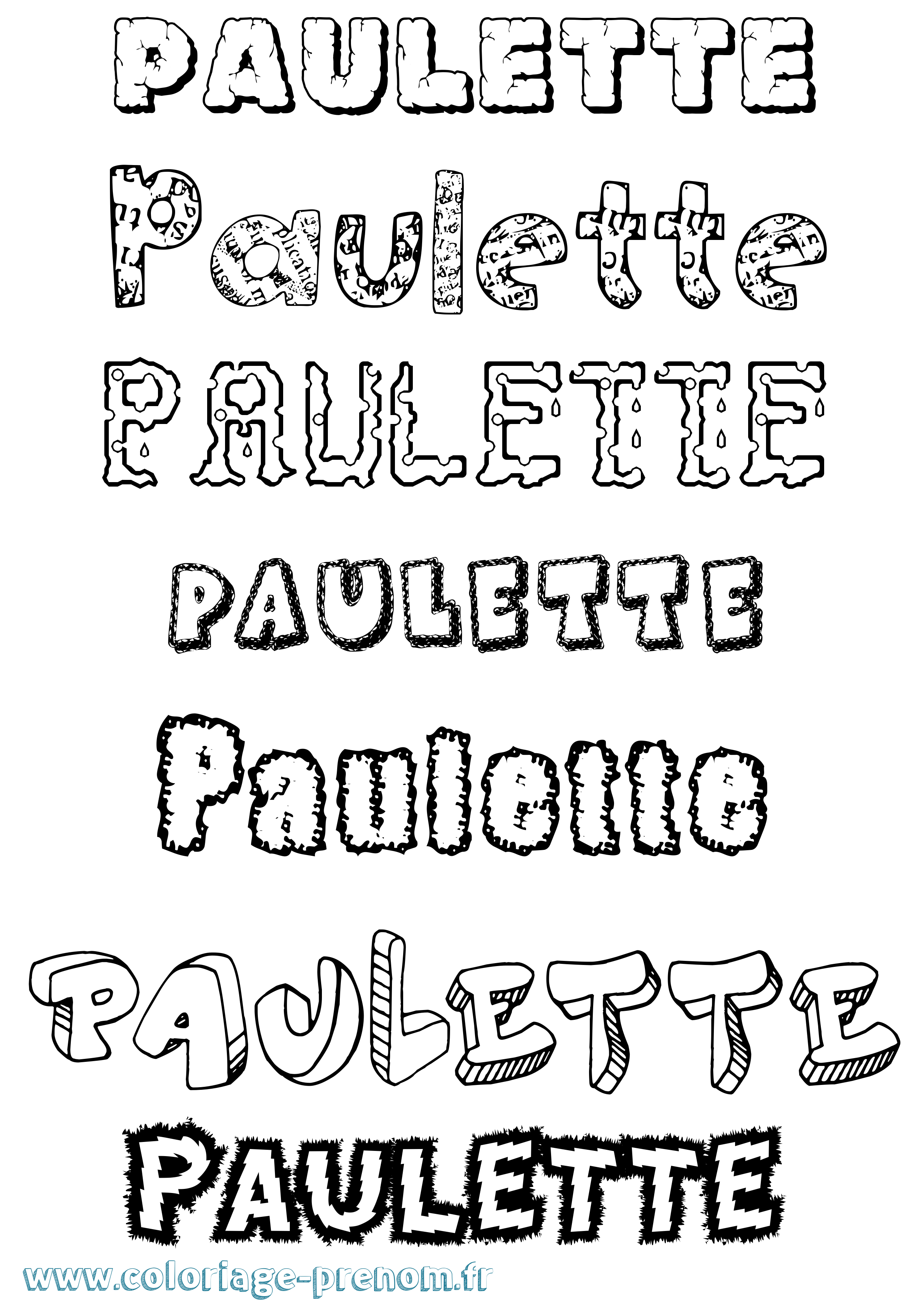 Coloriage Paulette Destructuré Coloriage prénom Paulette Destructuré