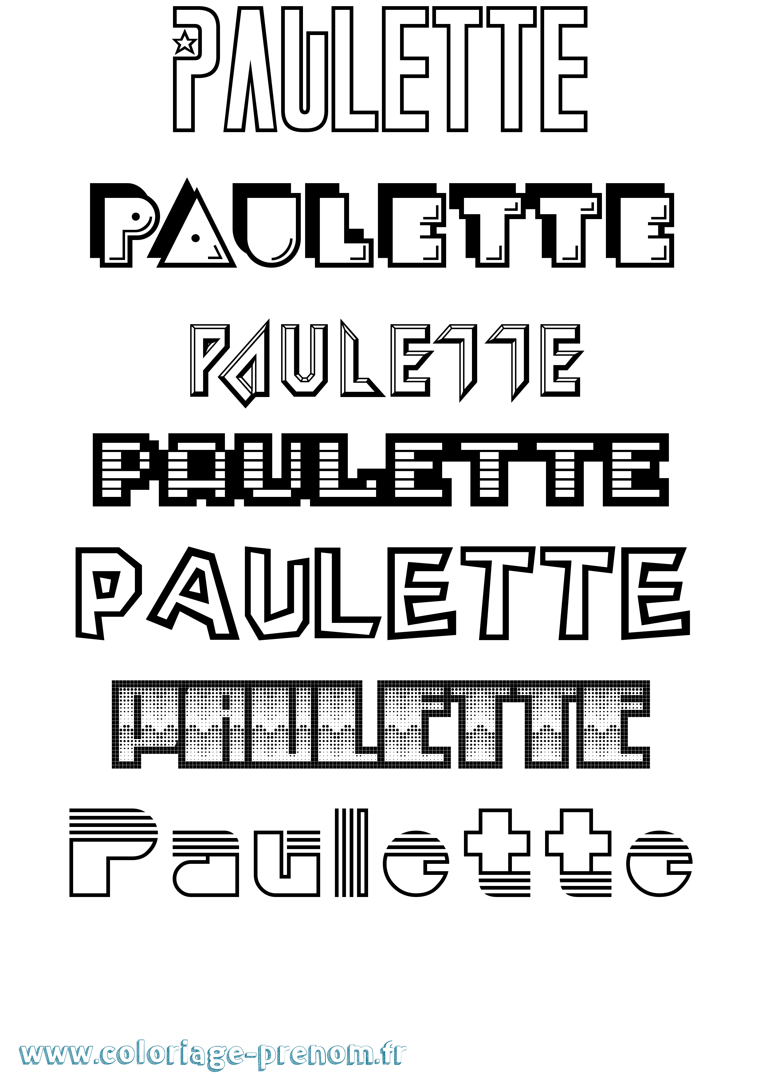 Coloriage Paulette Jeux Vidéos Coloriage prénom Paulette Jeux Vidéos