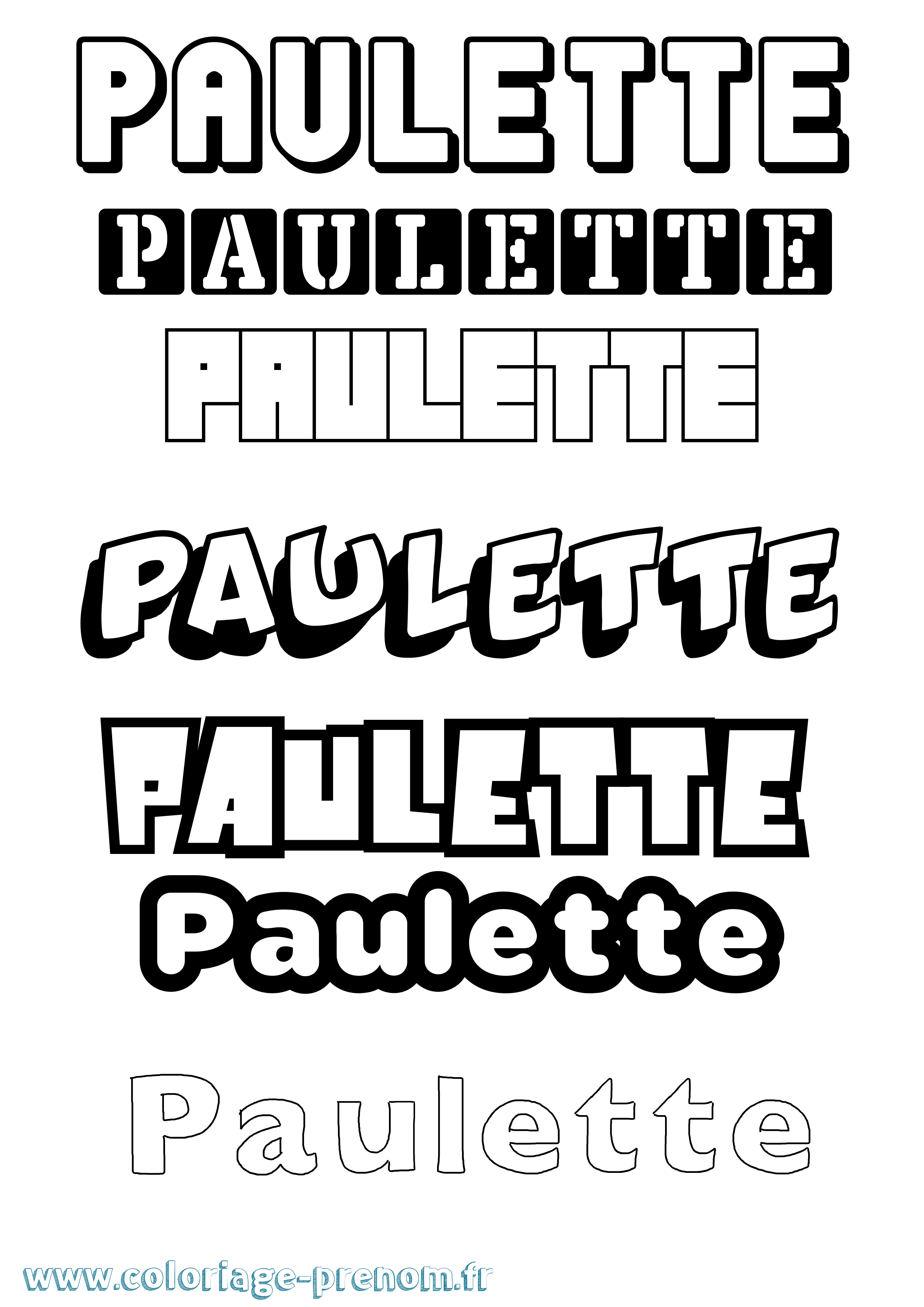 Coloriage Paulette Simple Coloriage prénom Paulette Simple