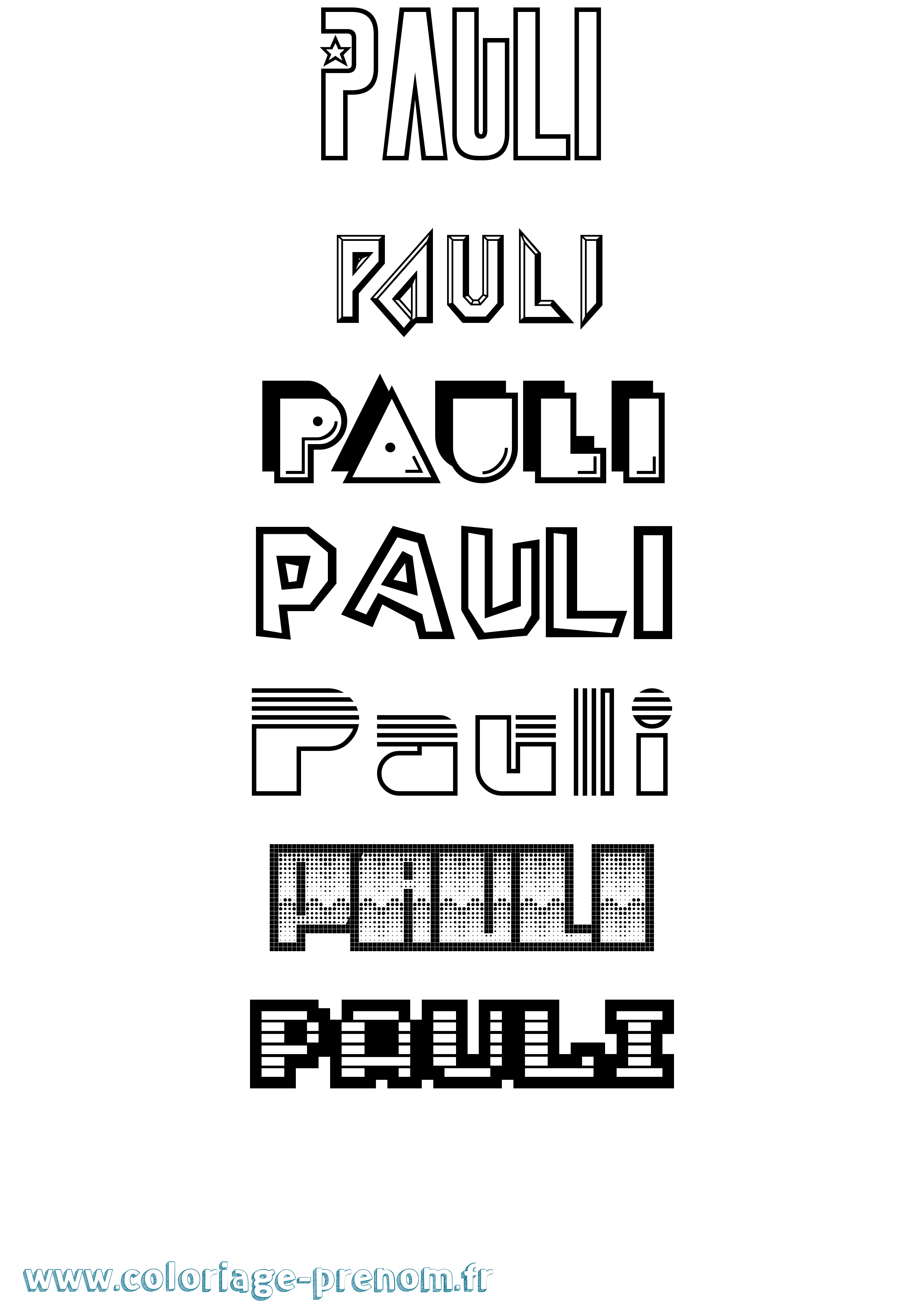 Coloriage Pauli Jeux Vidéos Coloriage prénom Pauli Jeux Vidéos