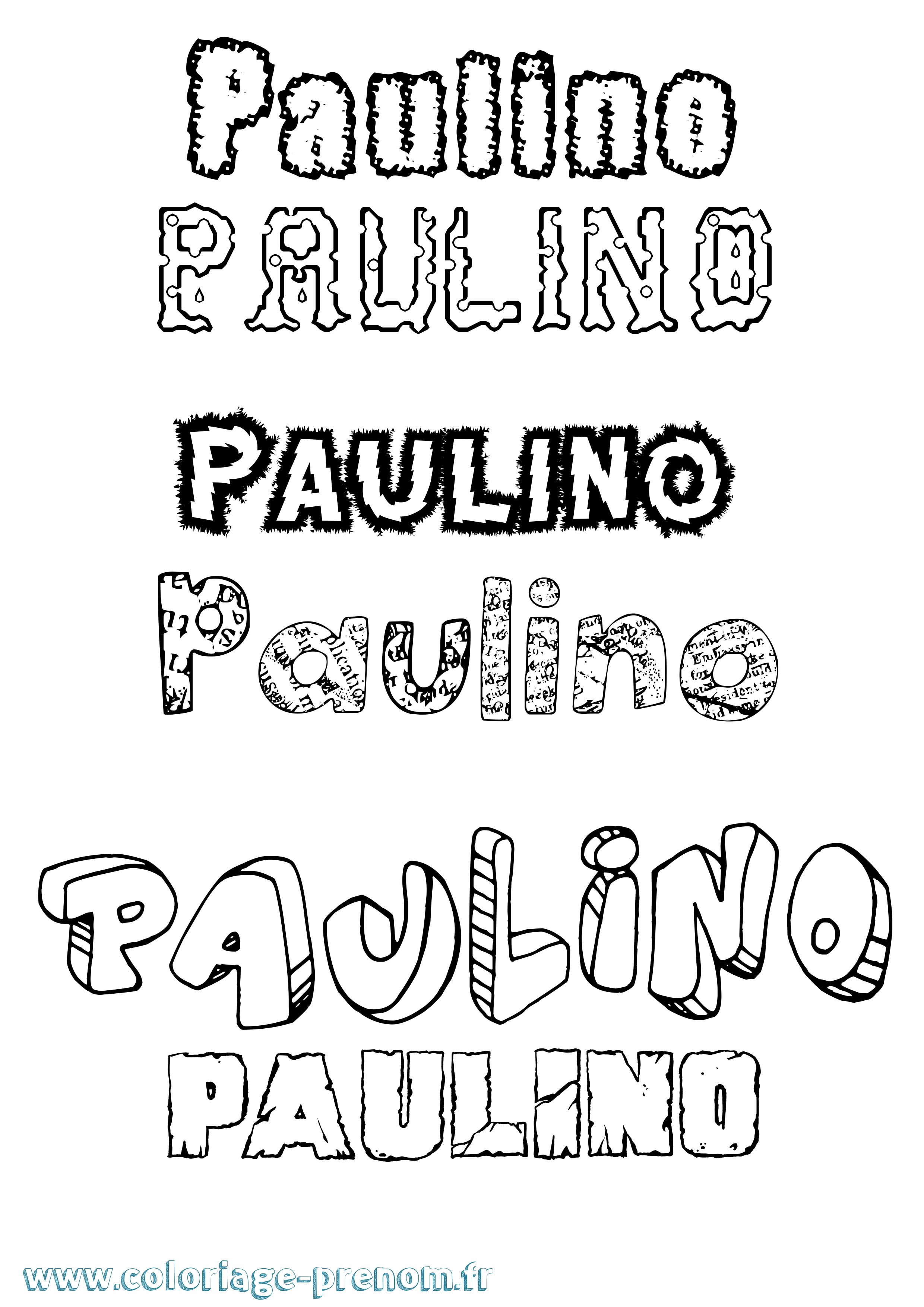 Coloriage Paulino Destructuré Coloriage prénom Paulino Destructuré