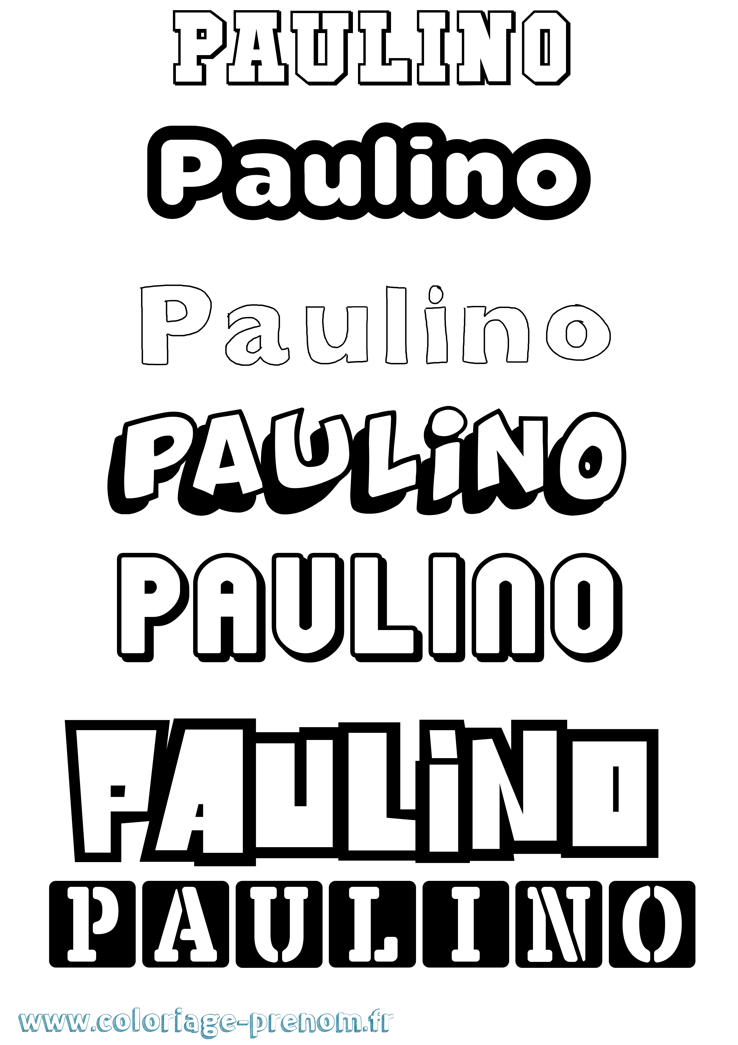 Coloriage Paulino Simple Coloriage prénom Paulino Simple