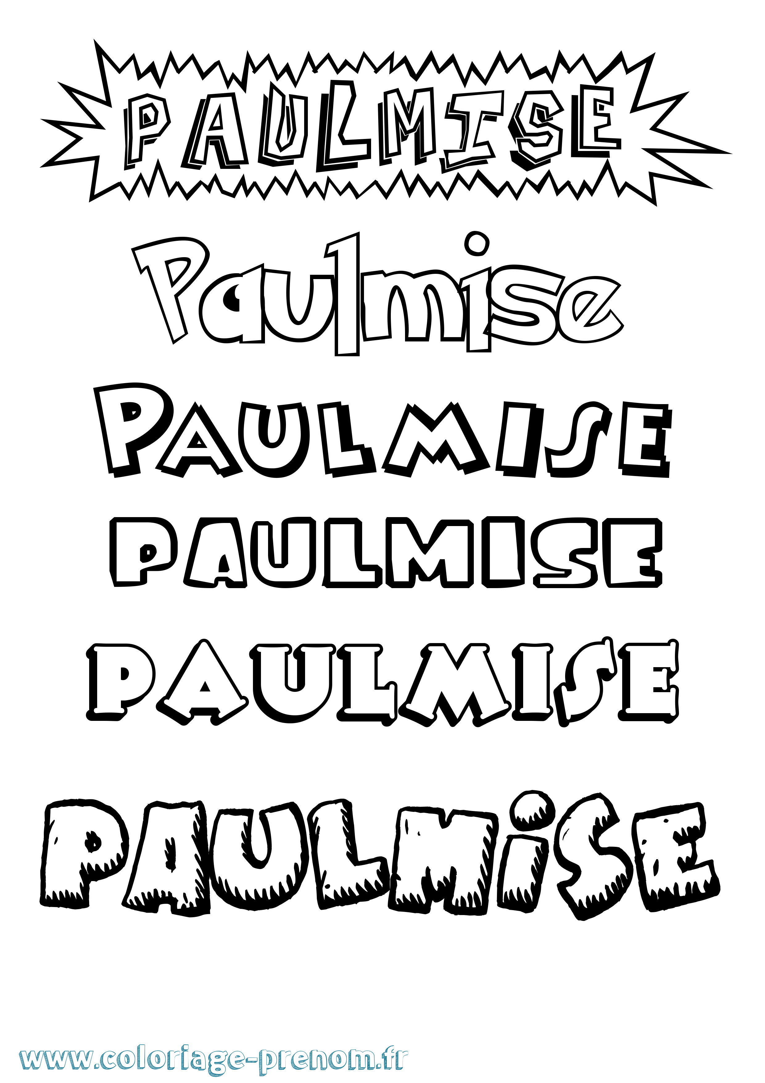 Coloriage Paulmise Dessin Animé Coloriage prénom Paulmise Dessin Animé