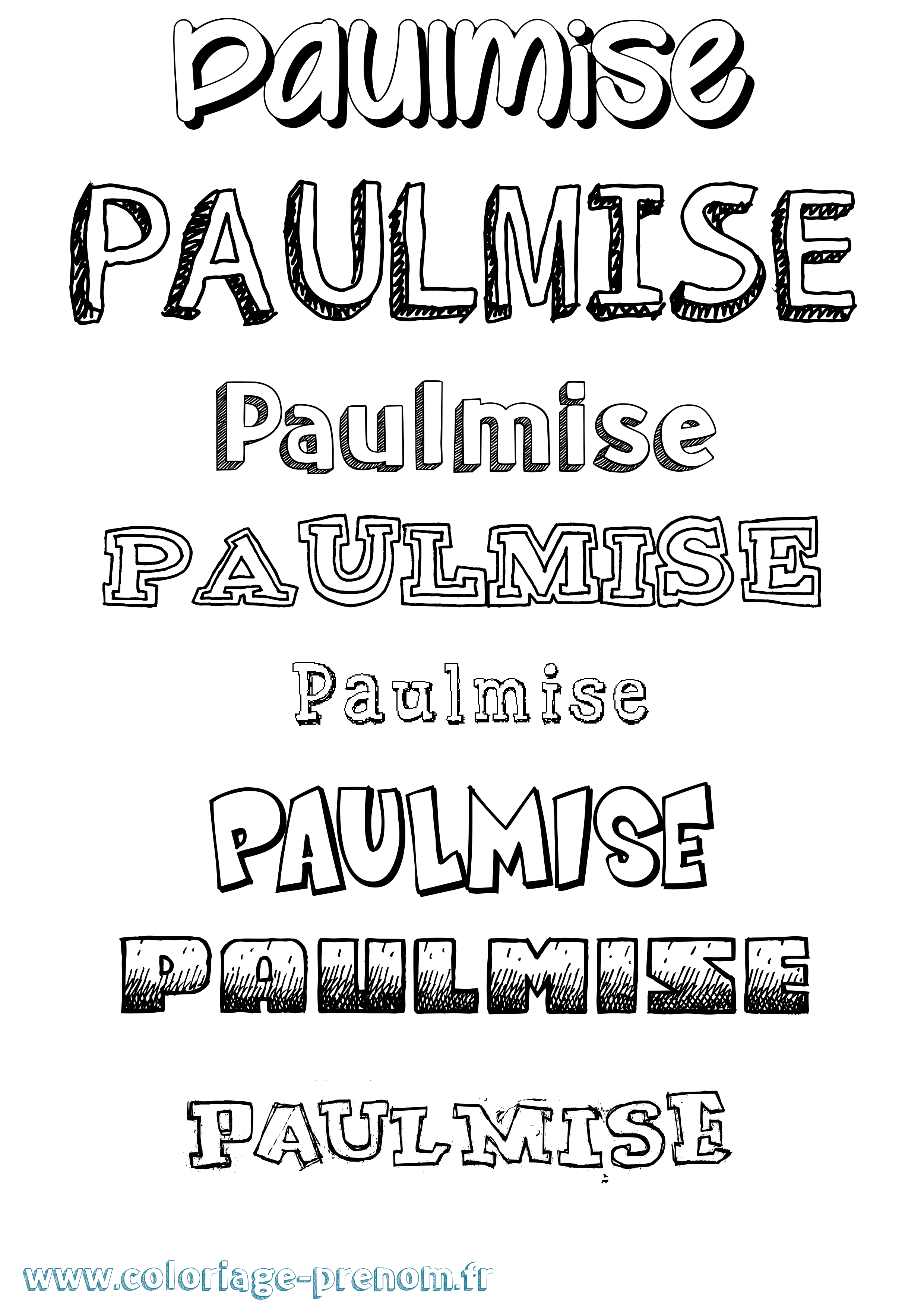 Coloriage Paulmise Dessiné Coloriage prénom Paulmise Dessiné