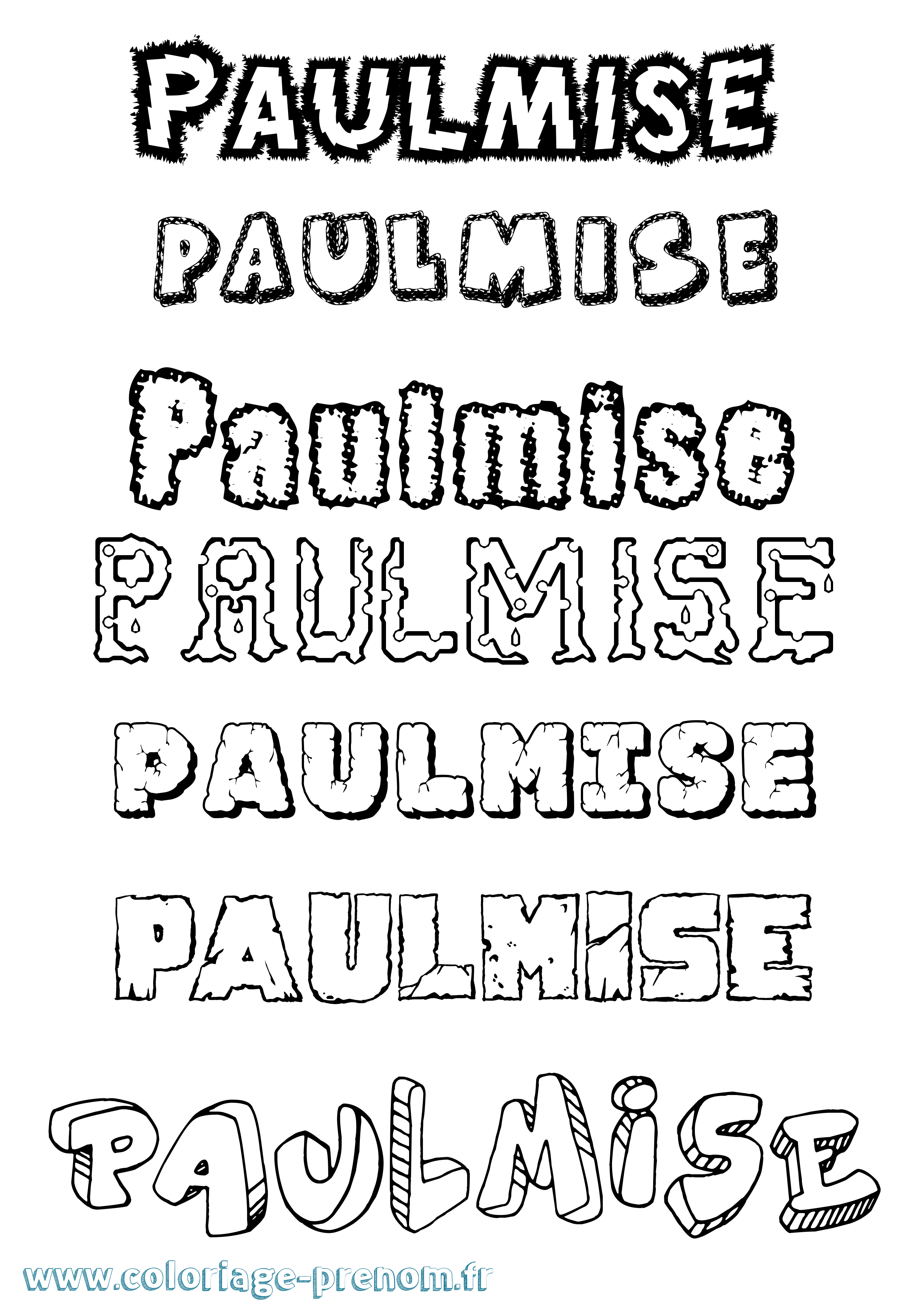 Coloriage Paulmise Destructuré Coloriage prénom Paulmise Destructuré