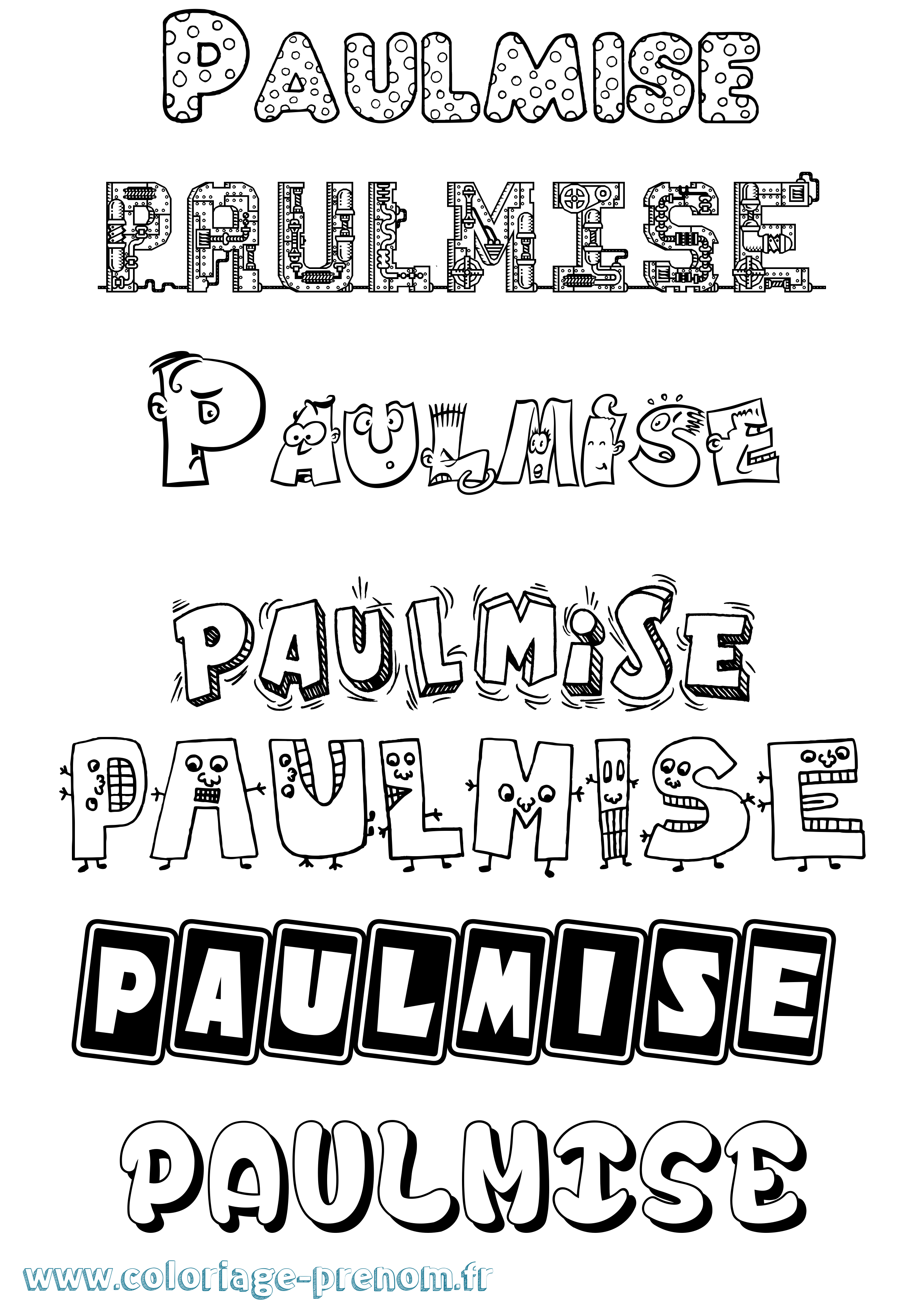 Coloriage Paulmise Fun Coloriage prénom Paulmise Fun