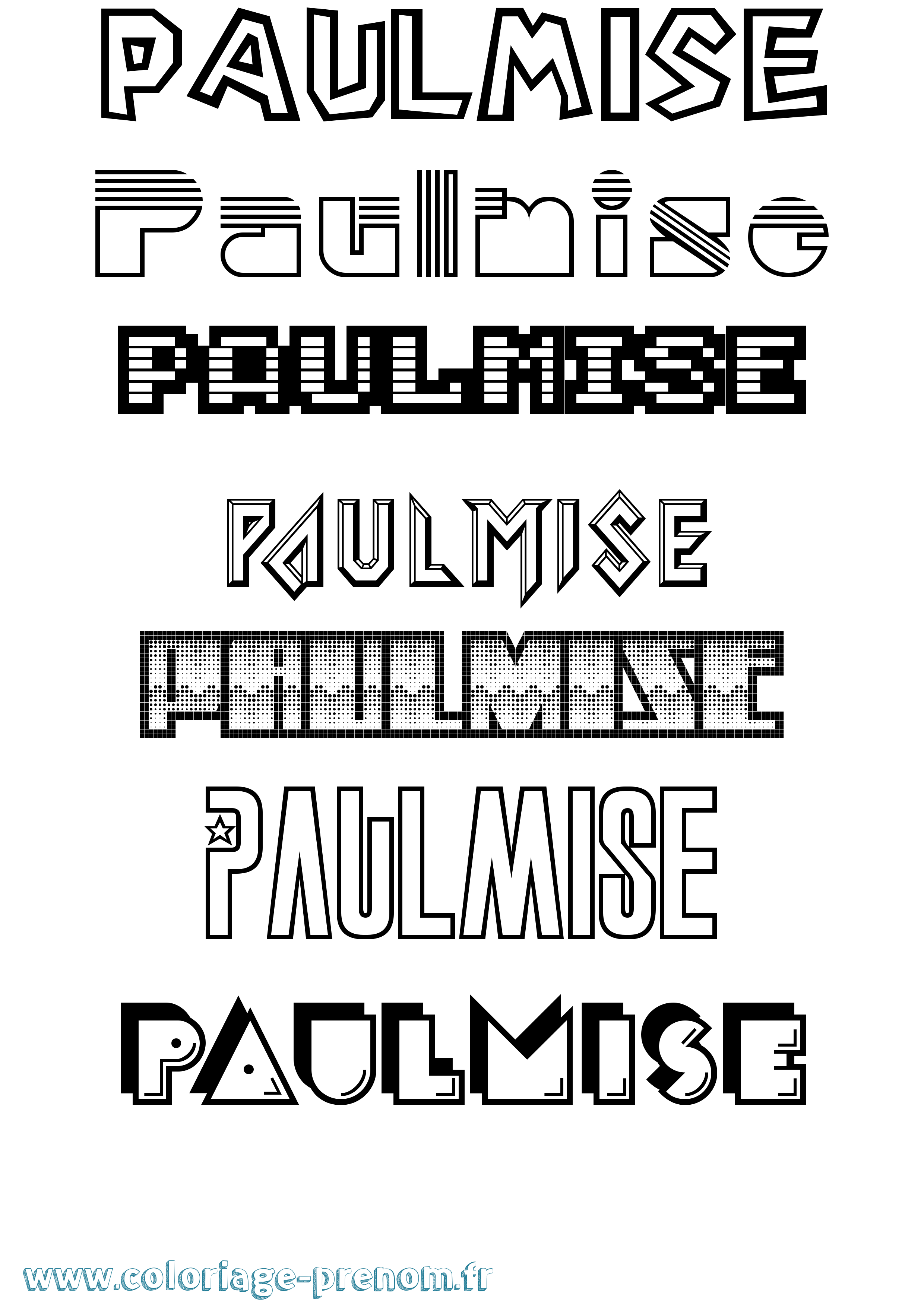 Coloriage Paulmise Jeux Vidéos Coloriage prénom Paulmise Jeux Vidéos