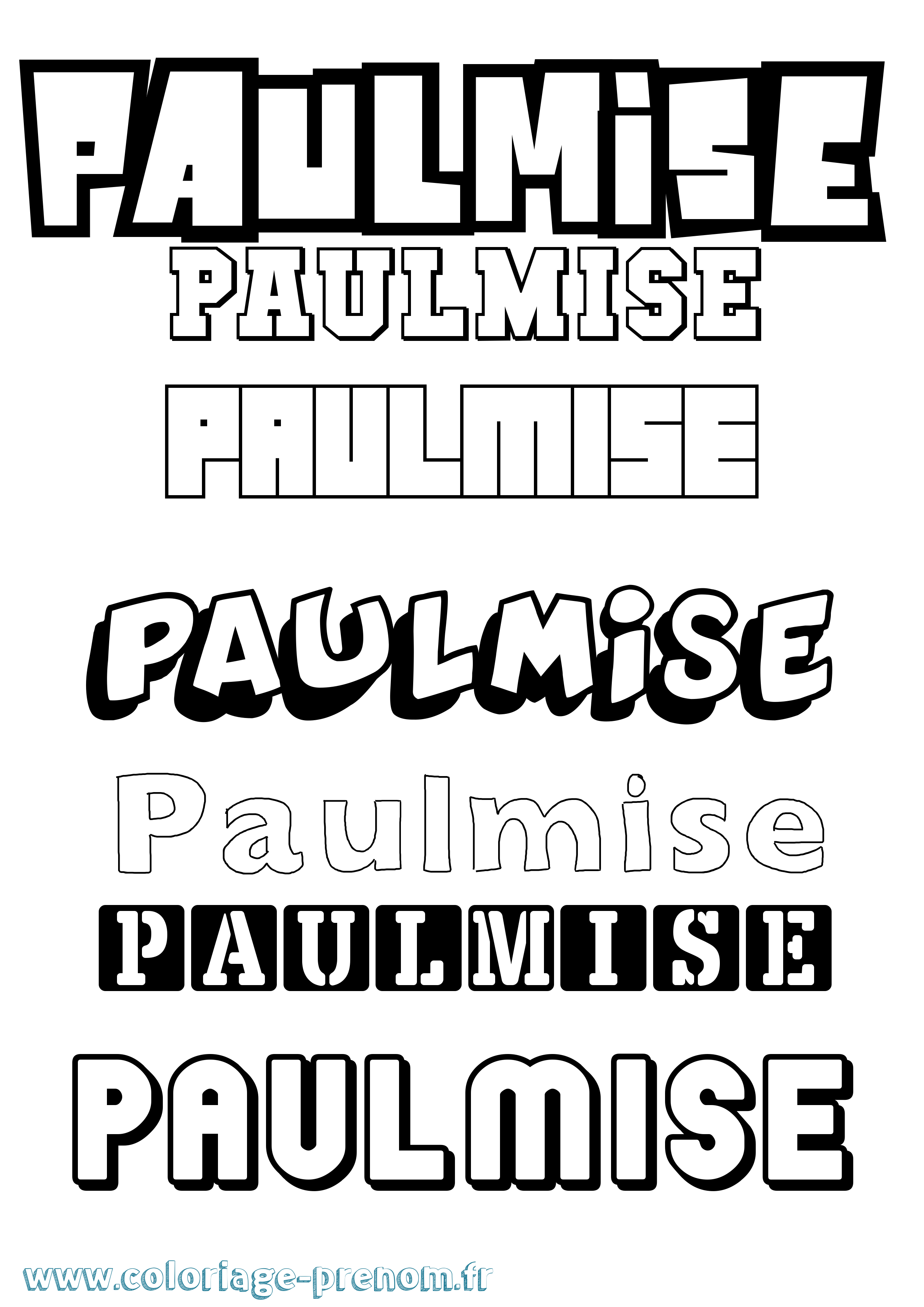 Coloriage Paulmise Simple Coloriage prénom Paulmise Simple