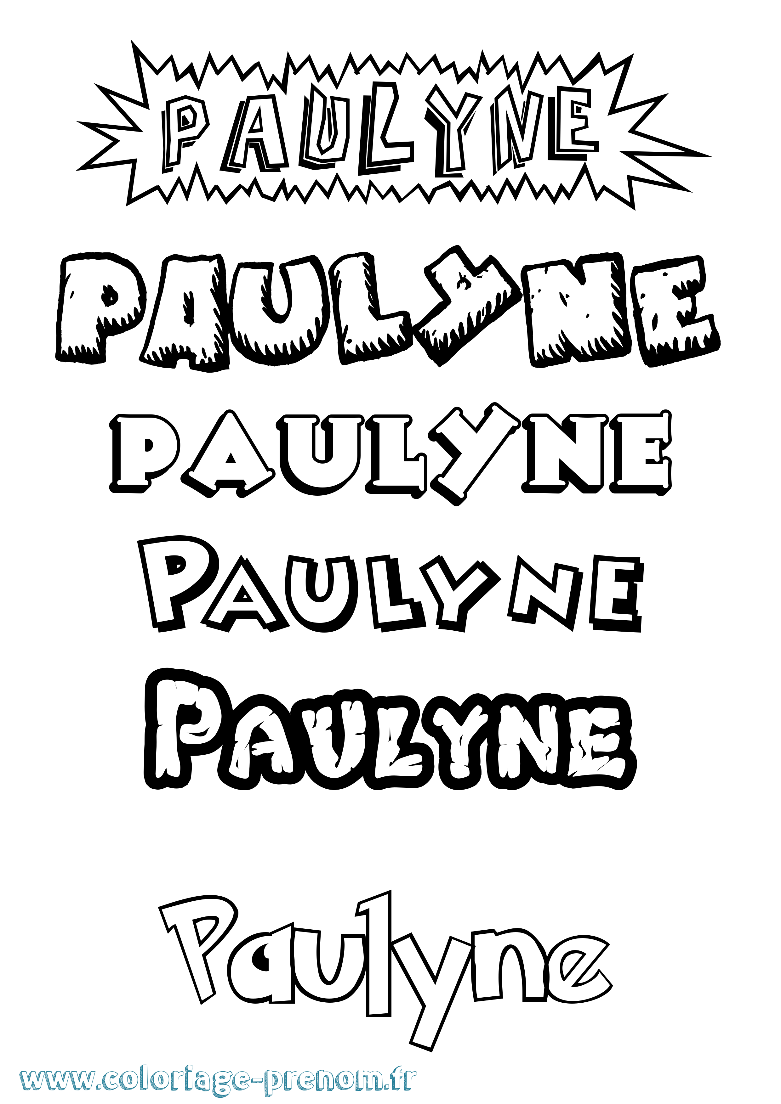 Coloriage Paulyne Dessin Animé Coloriage prénom Paulyne Dessin Animé