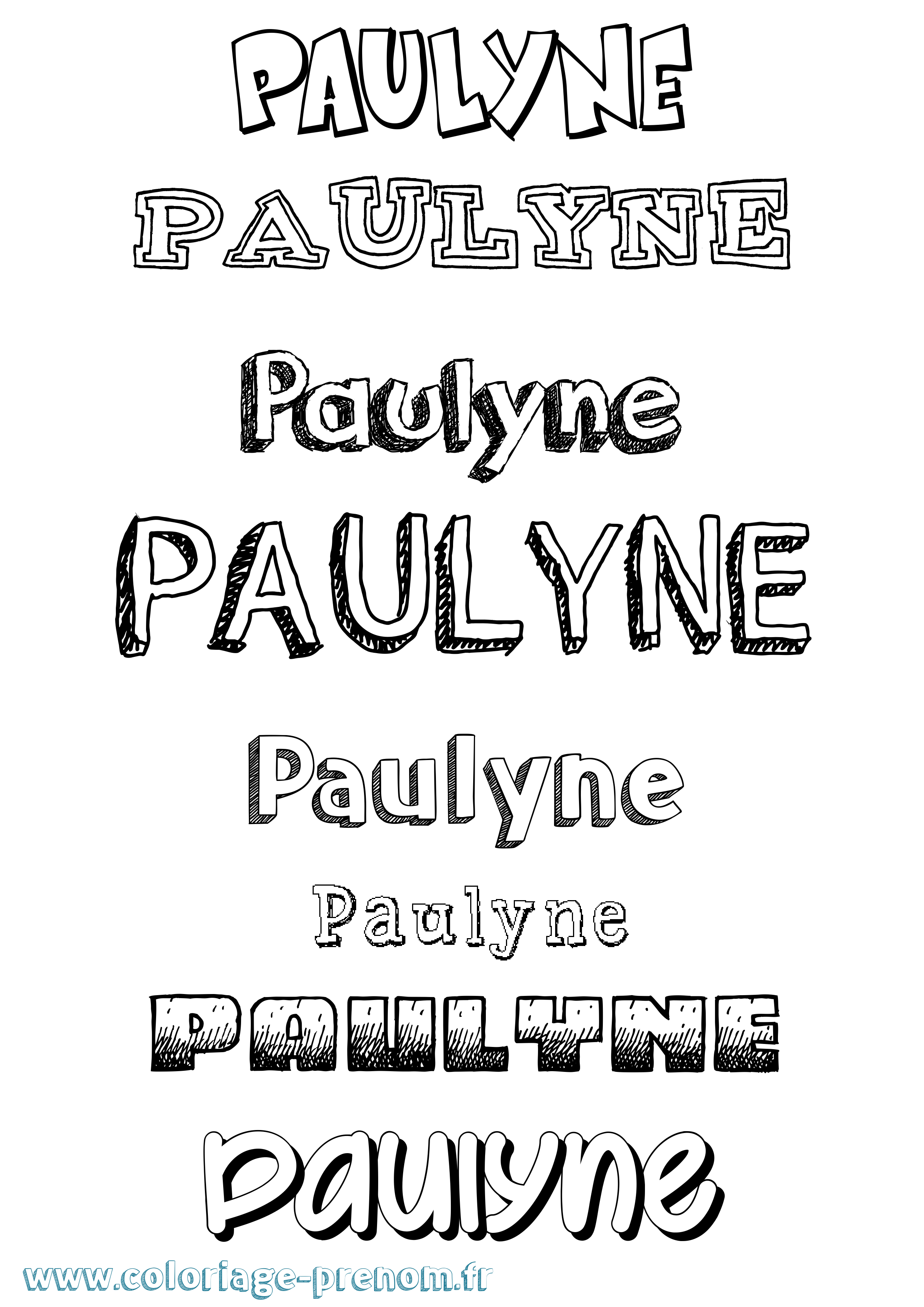 Coloriage Paulyne Dessiné Coloriage prénom Paulyne Dessiné
