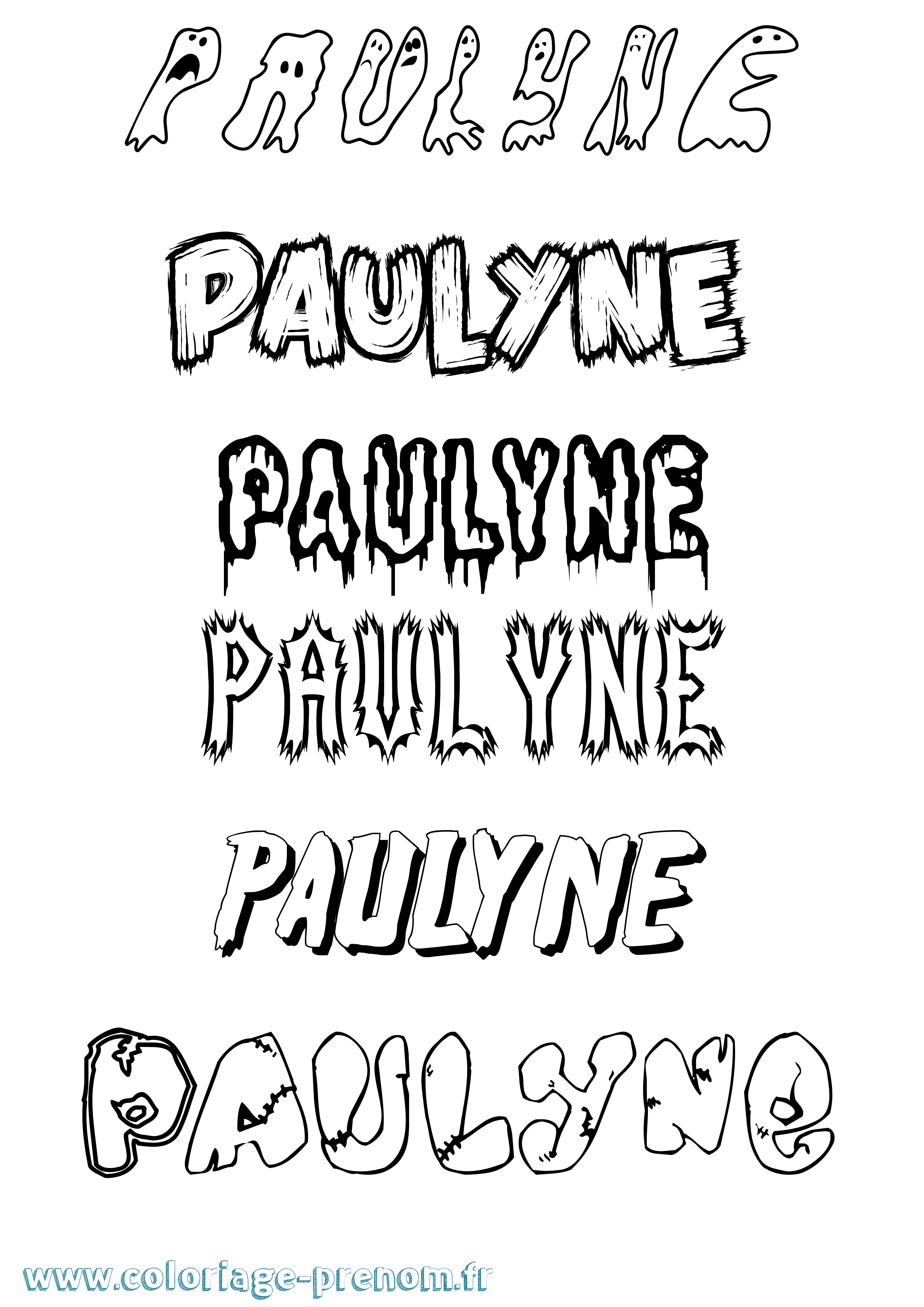 Coloriage Paulyne Frisson Coloriage prénom Paulyne Frisson