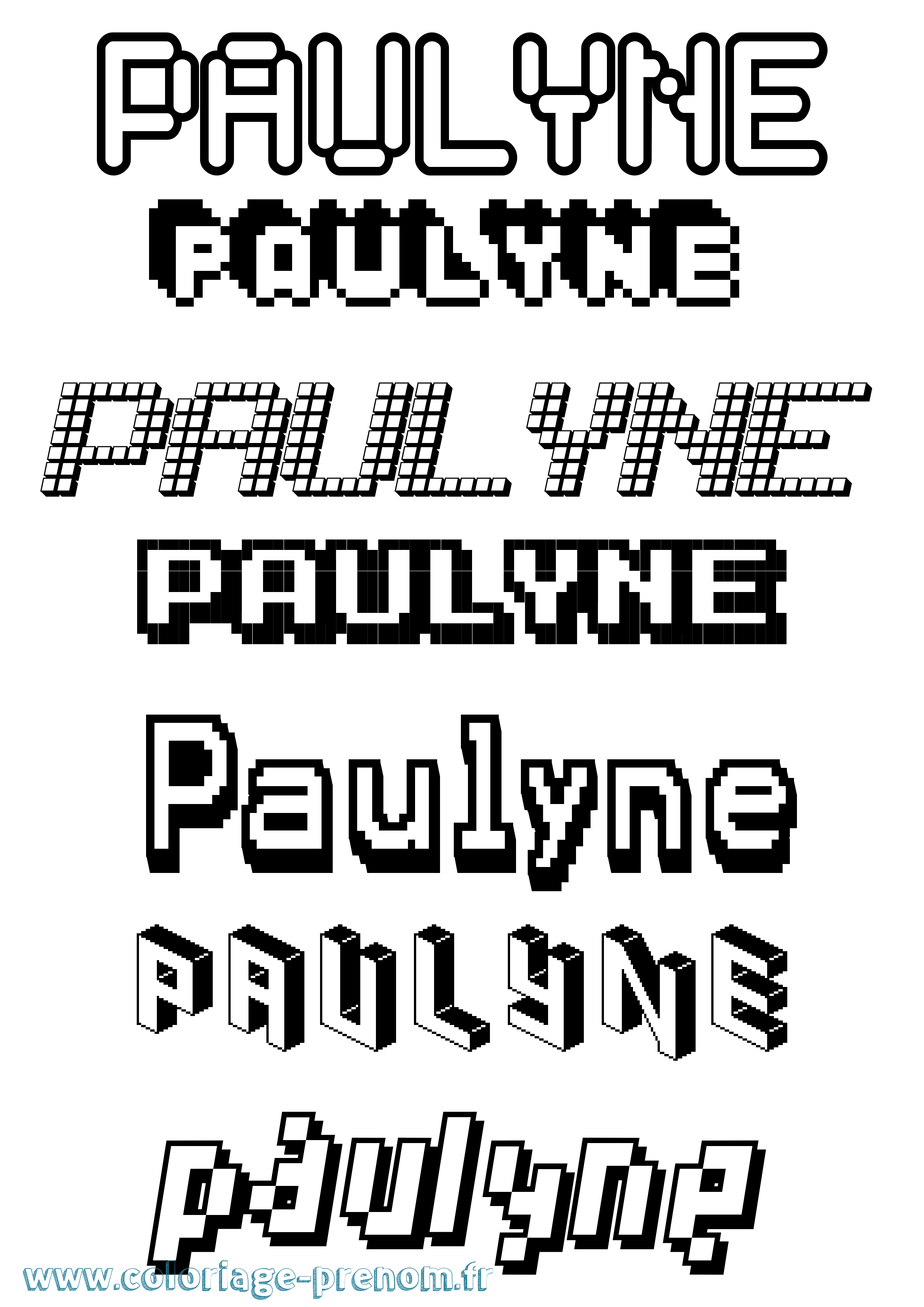 Coloriage Paulyne Pixel Coloriage prénom Paulyne Pixel
