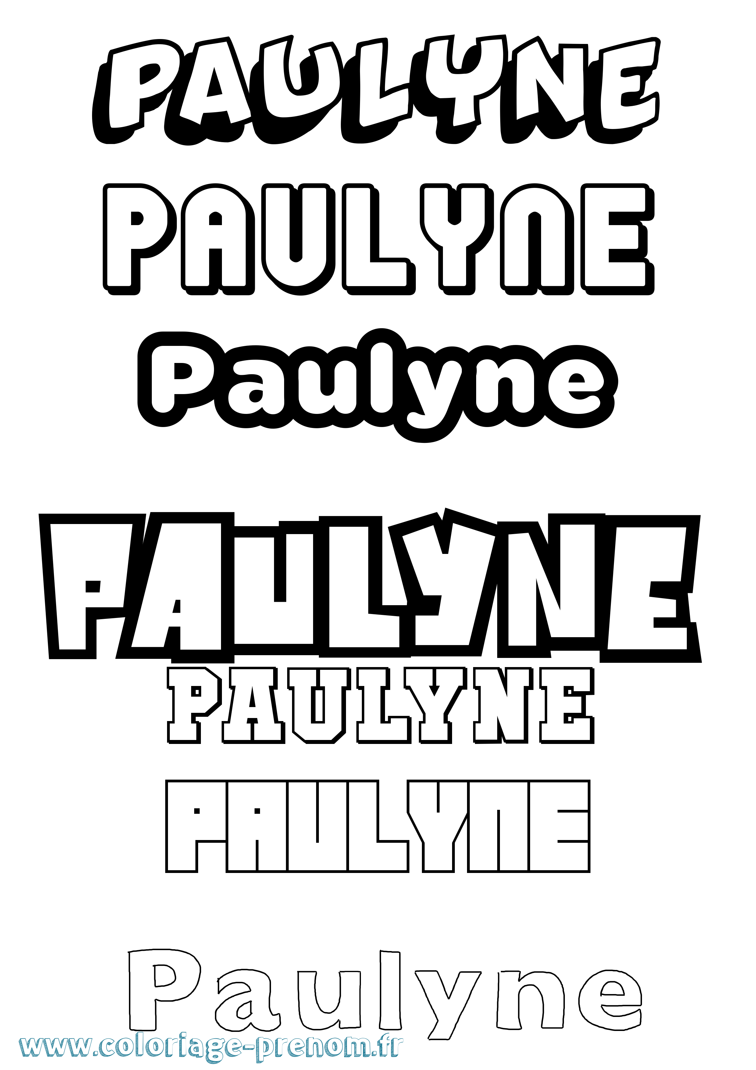 Coloriage Paulyne Simple Coloriage prénom Paulyne Simple