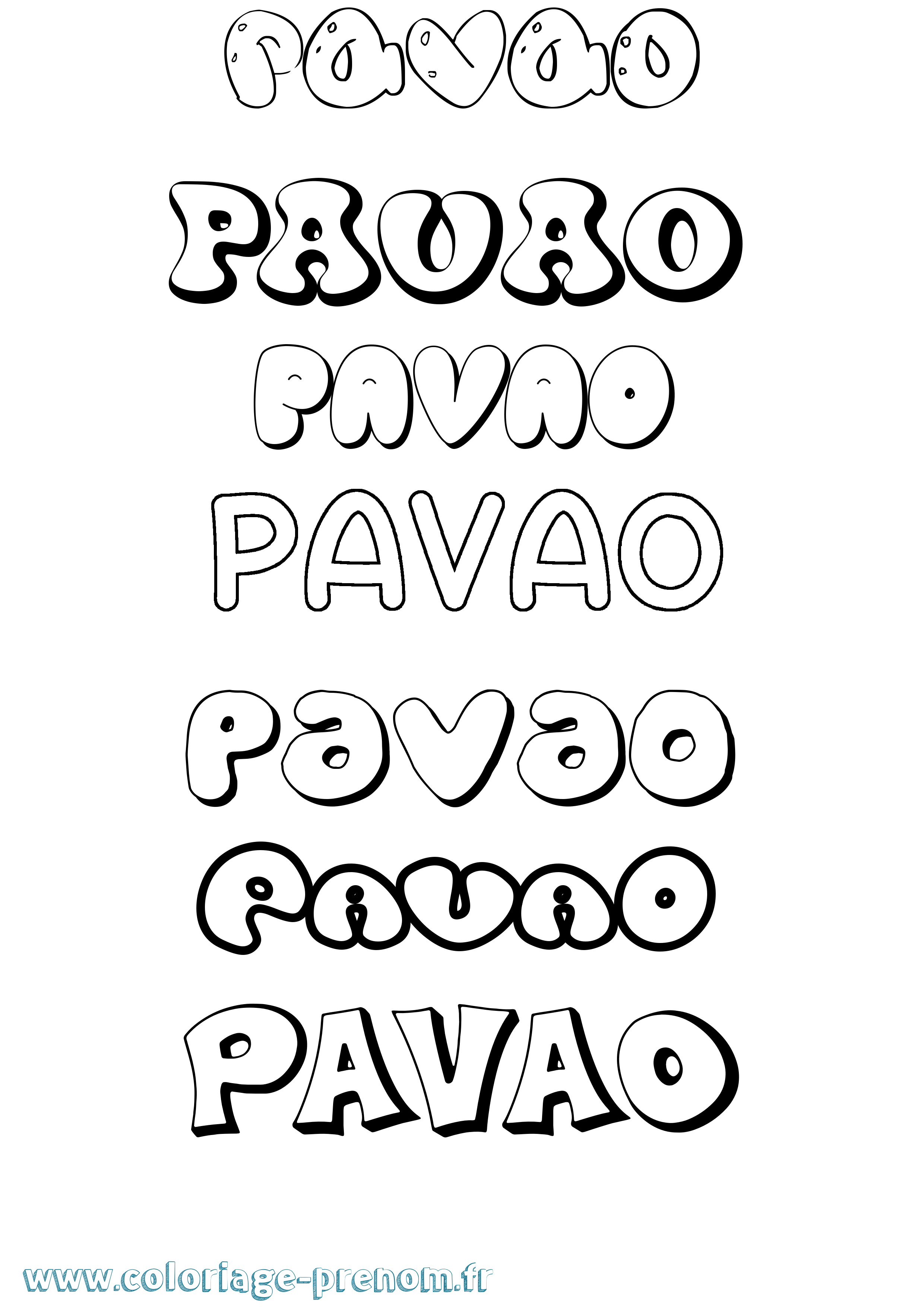 Coloriage Pavao Bubble Coloriage prénom Pavao Bubble