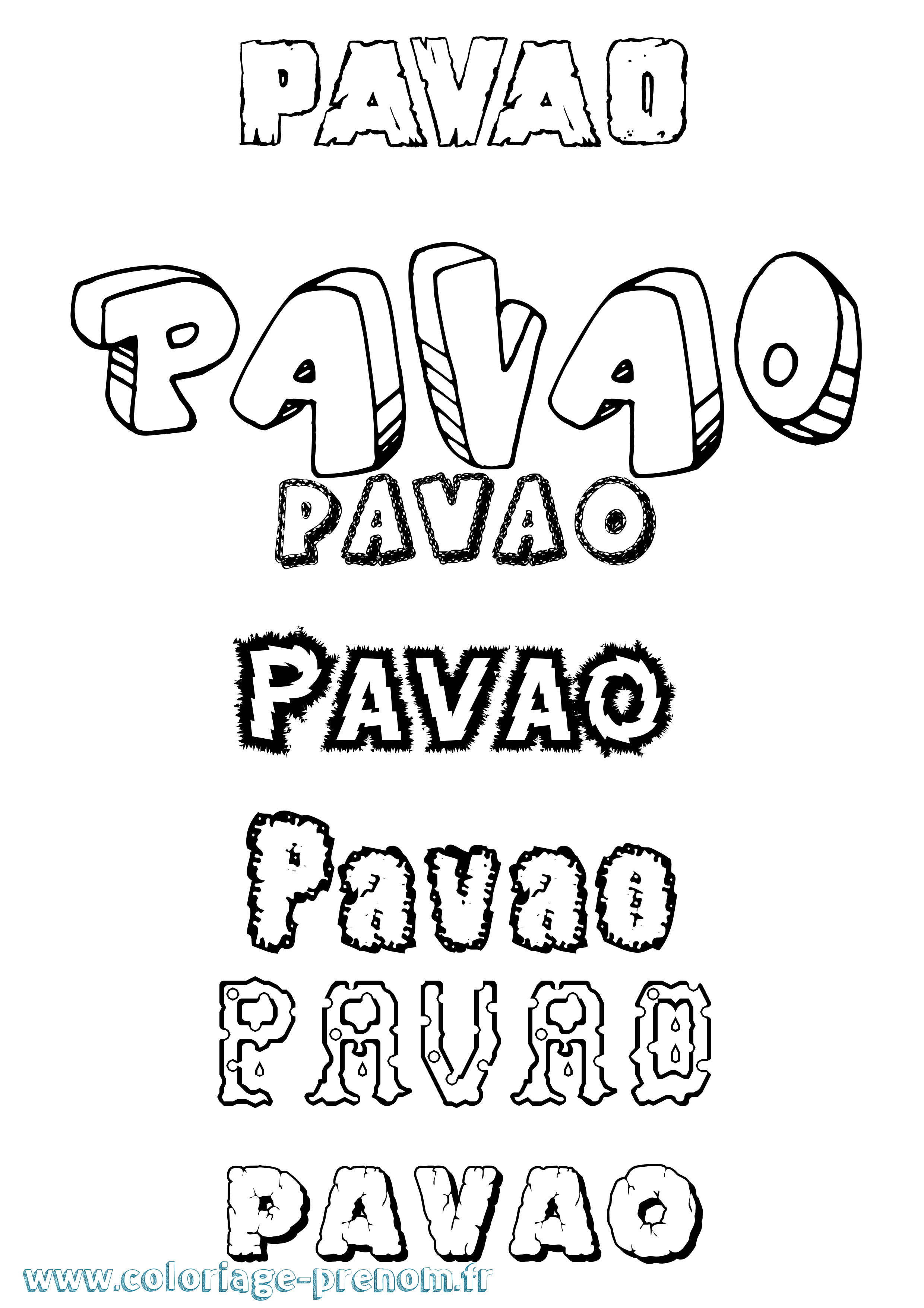 Coloriage Pavao Destructuré Coloriage prénom Pavao Destructuré