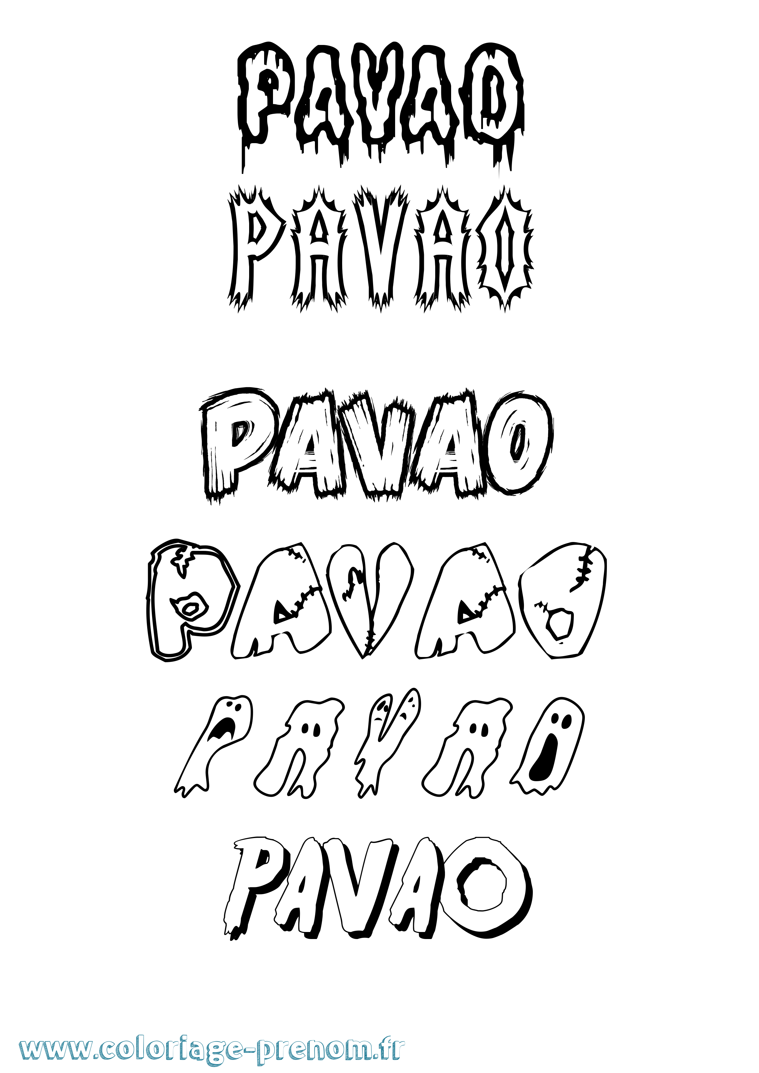 Coloriage Pavao Frisson Coloriage prénom Pavao Frisson