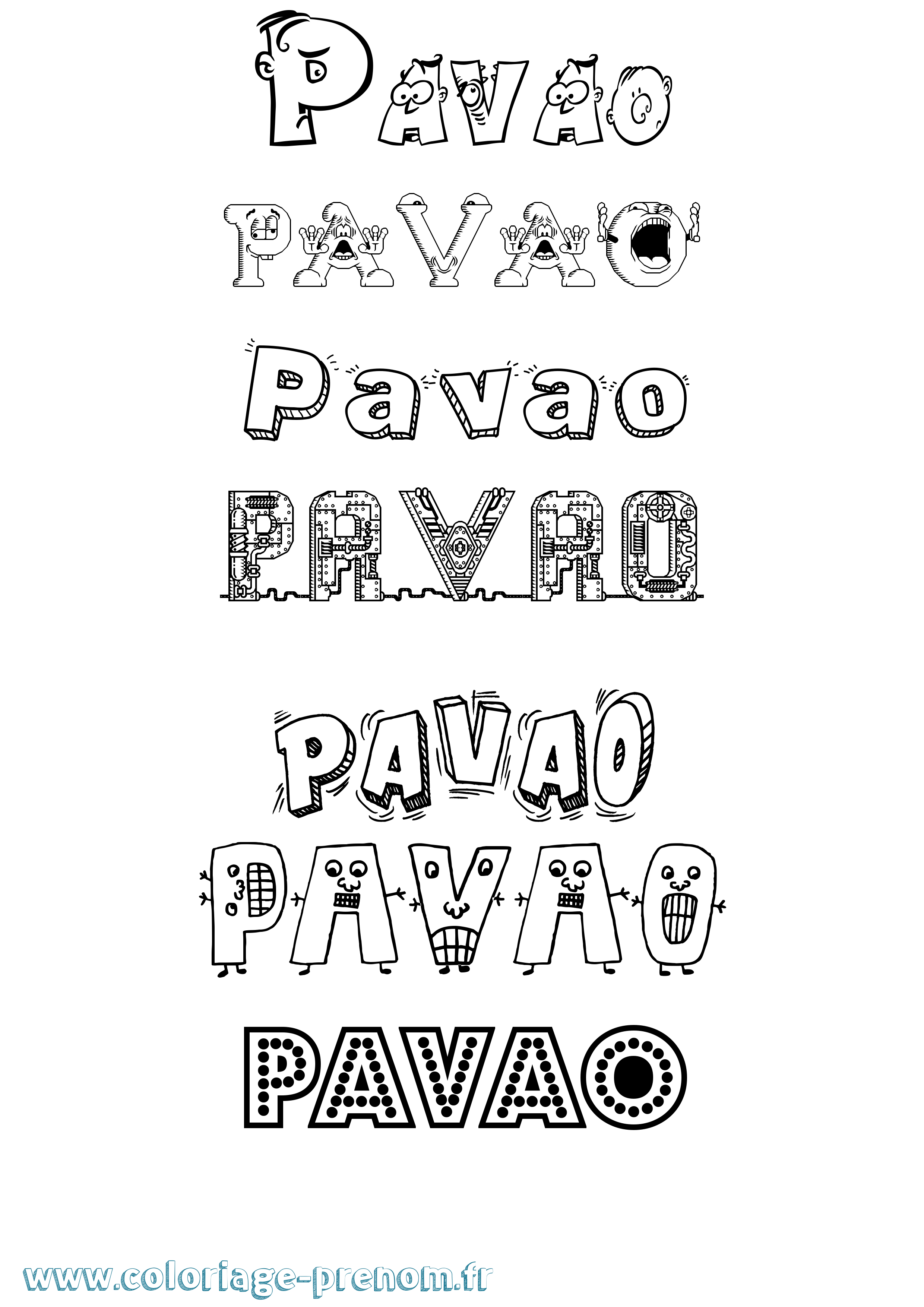 Coloriage Pavao Fun Coloriage prénom Pavao Fun